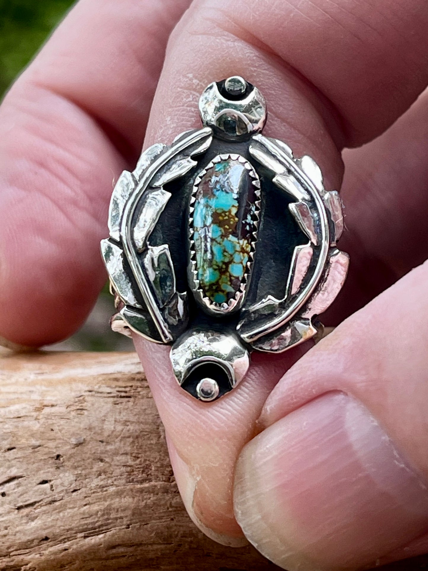 “The Queen” natural high grade rattlesnake turquoise ring-size-8