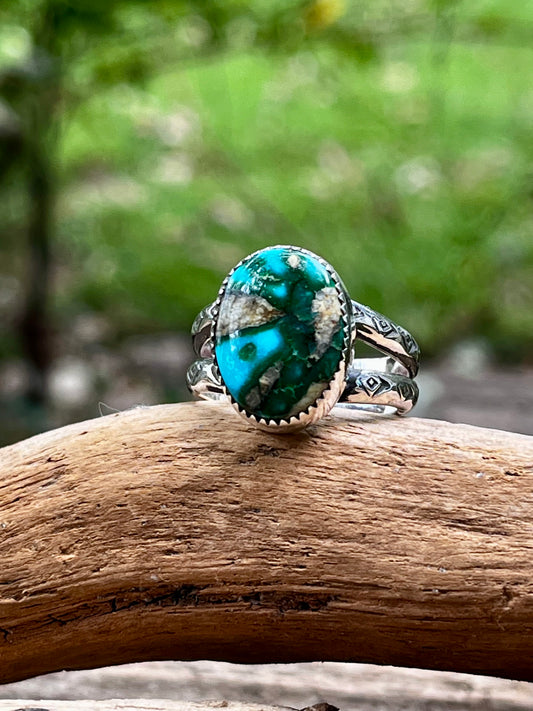 “Color blast” Sonoran Gold turquoise ring-size 8.75-9