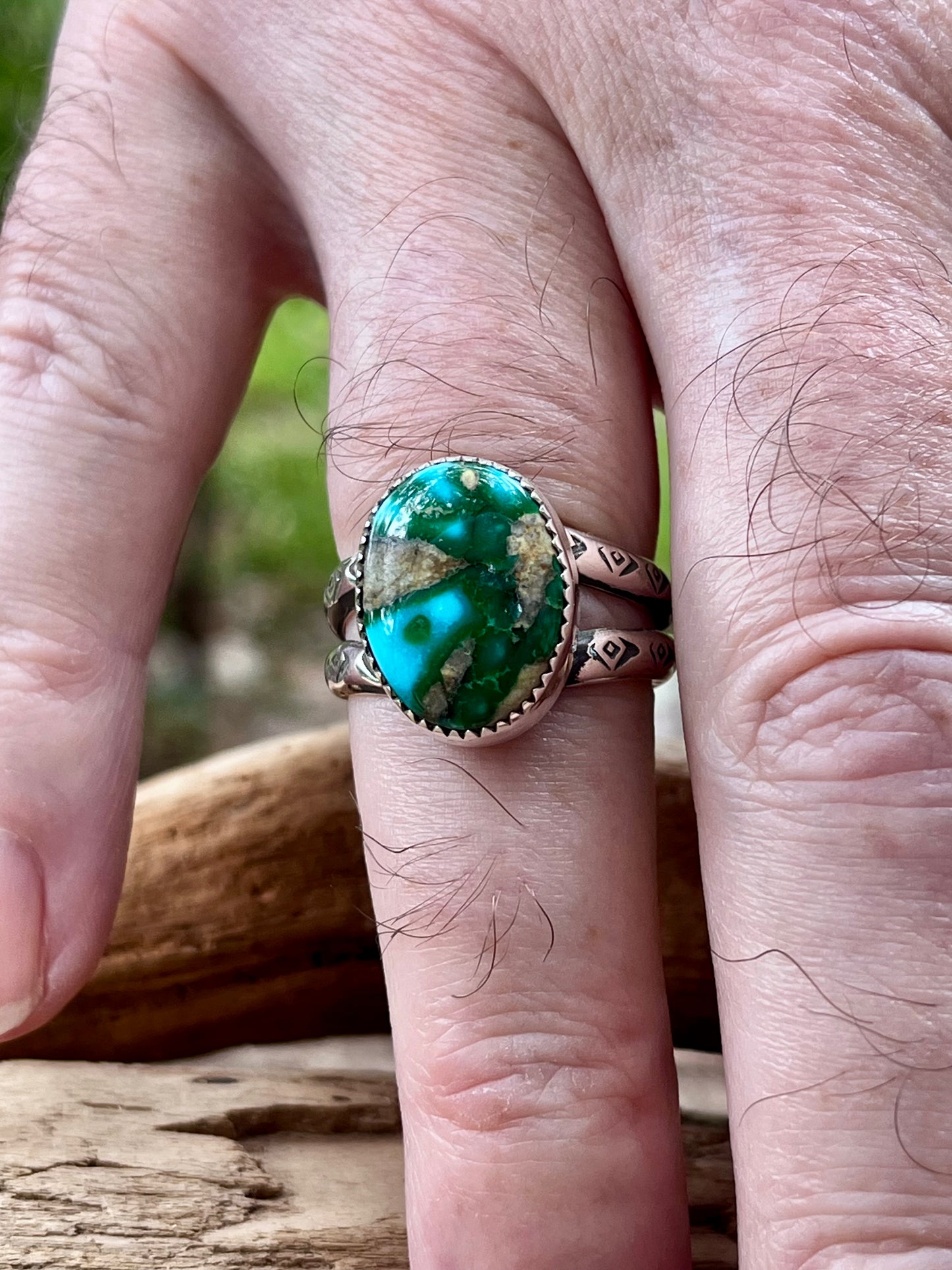 “Color blast” Sonoran Gold turquoise ring-size 8.75-9
