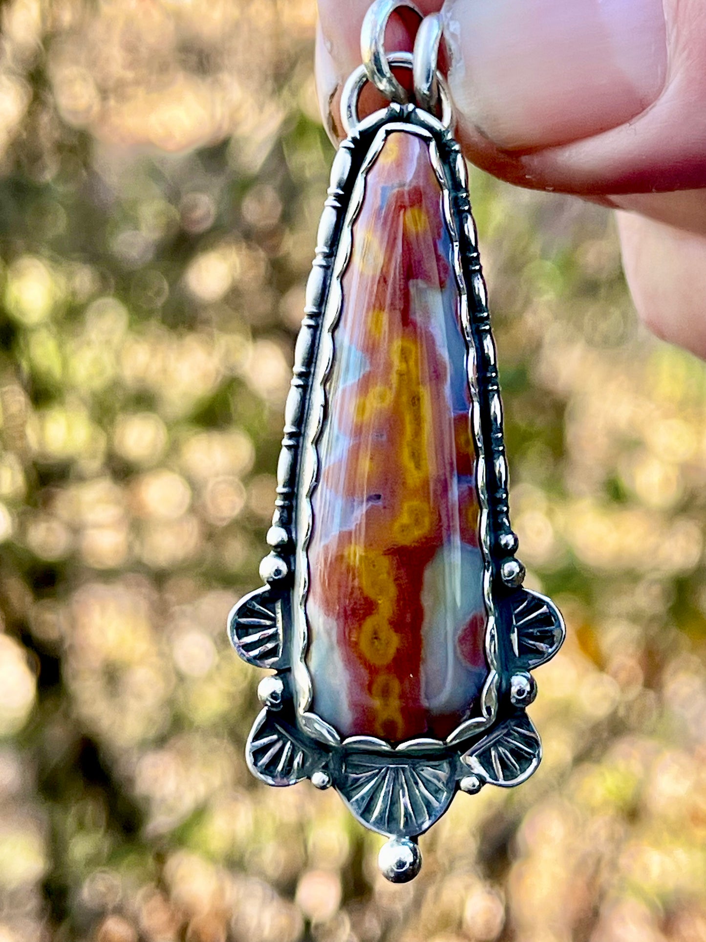 Handcrafted Natural Ocean Jasper Pendant
