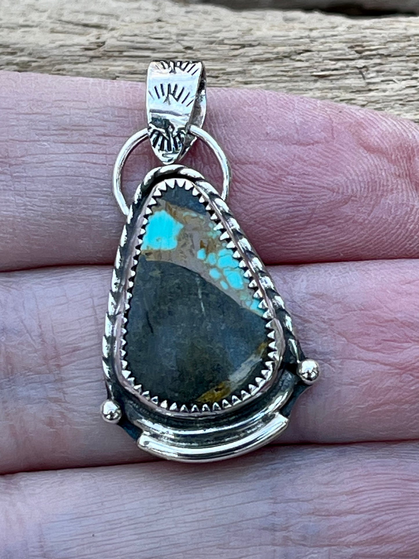 Tyrone ribbon turquoise & Sterling Silver pendant