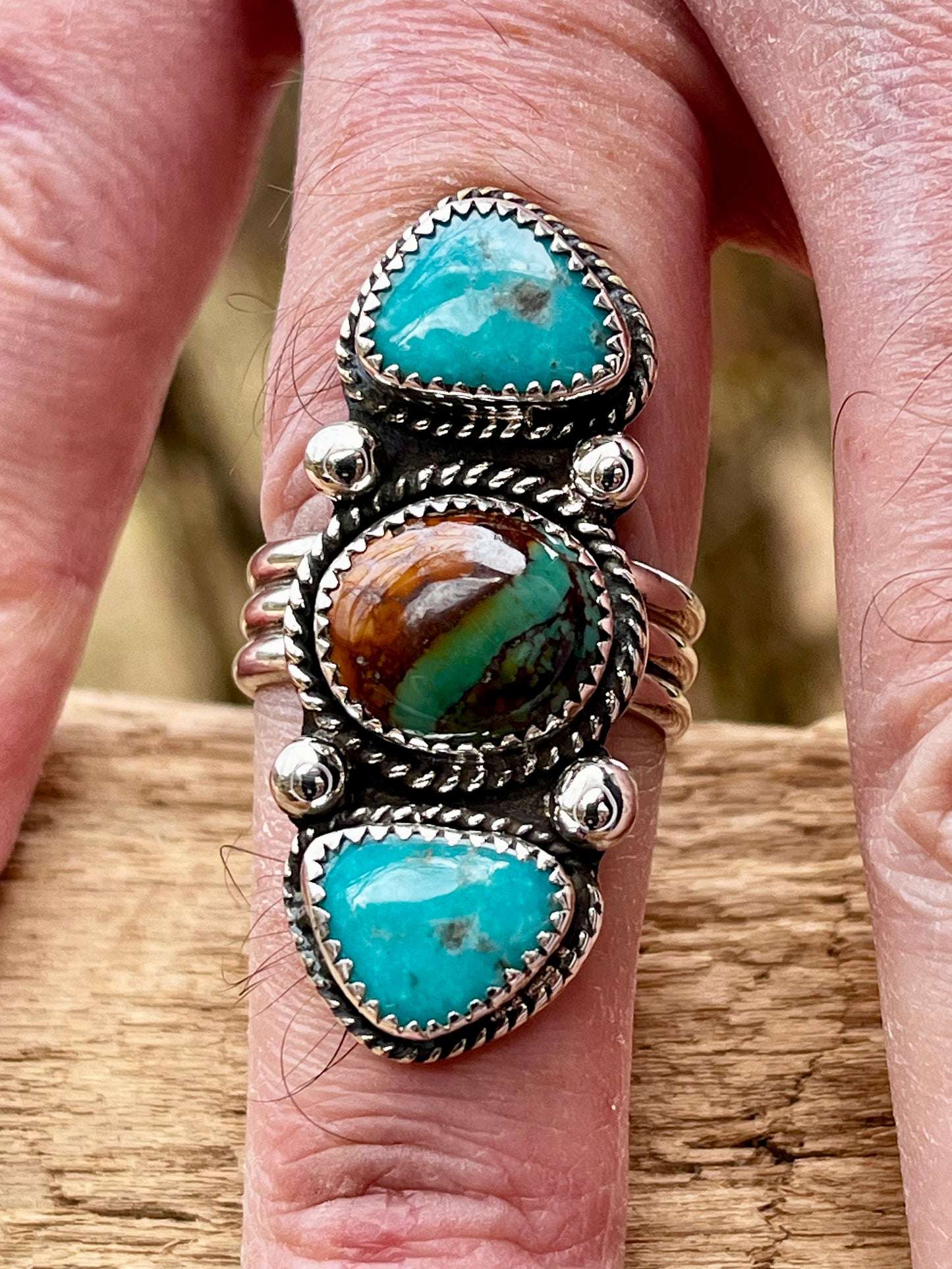 Royston Turquoise “big 3” ring-size 7