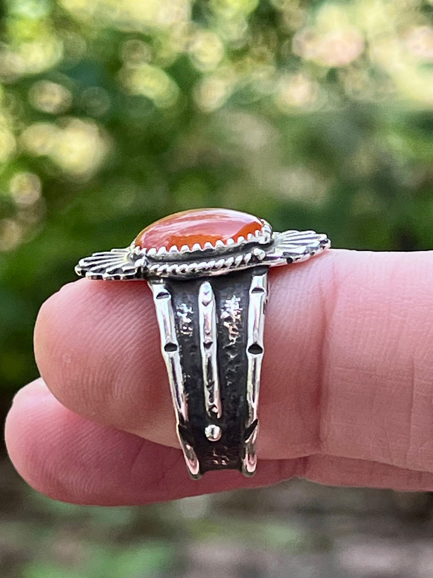 Natural Carnelian “Lady of fire” ring Sz-7.5