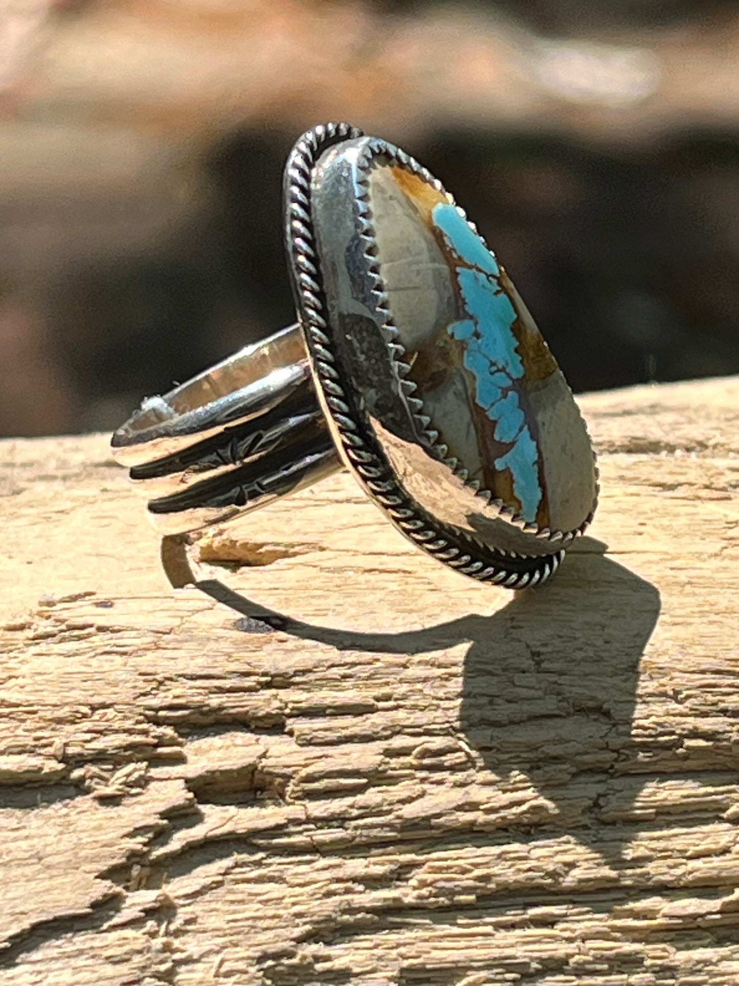 Royston Ribbon Turquoise Ring-size 7.5