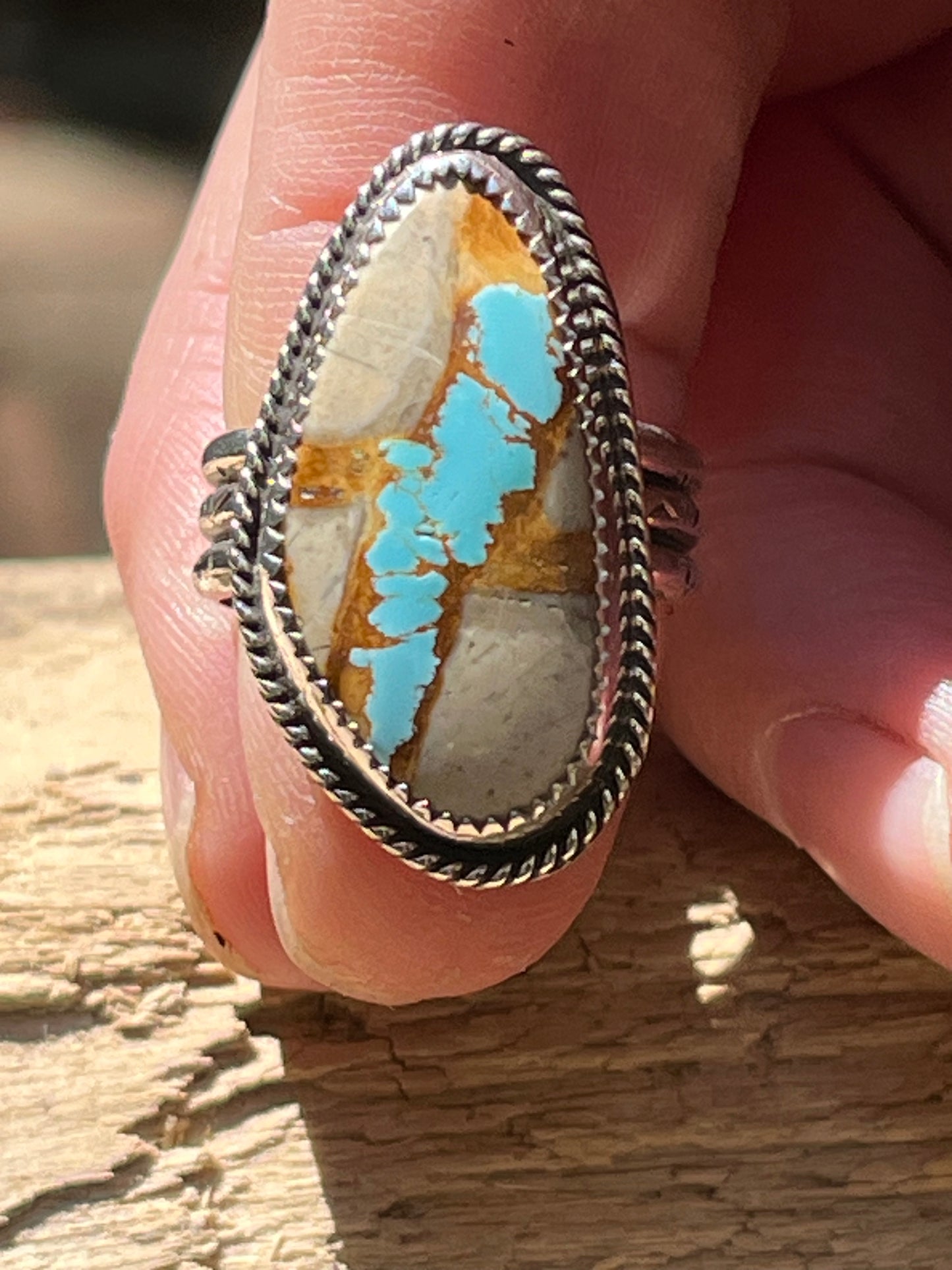 Royston Ribbon Turquoise Ring-size 7.5
