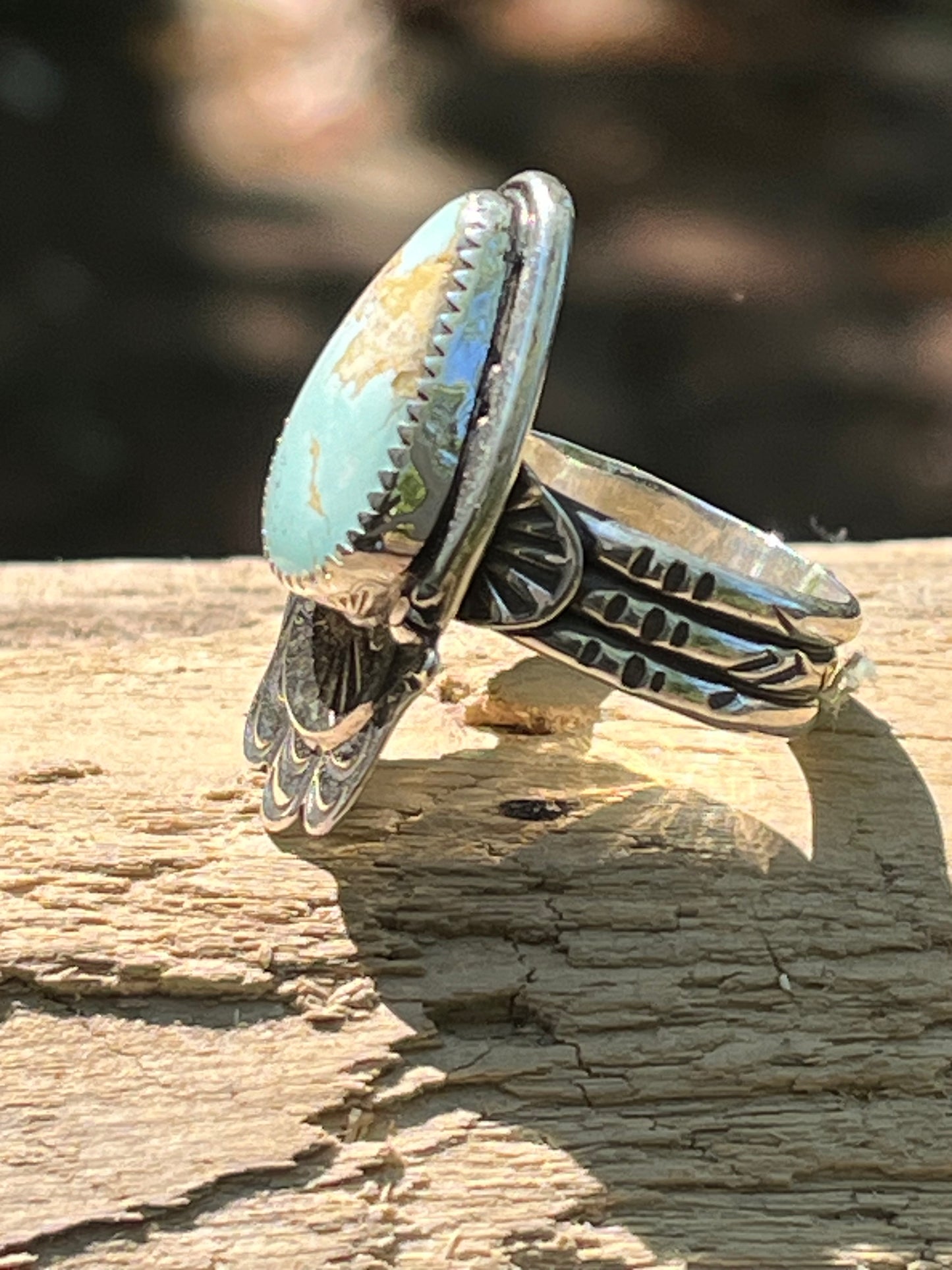Royston Turquoise “mandala-ish” ring-size 7.5