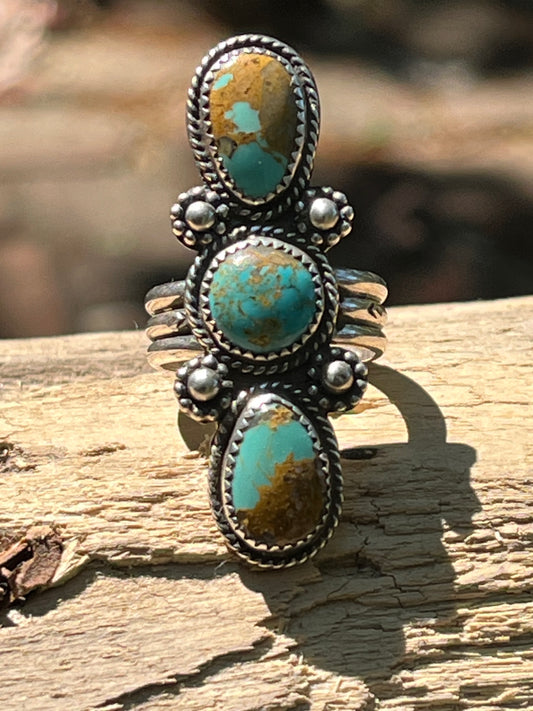Royston Turquoise “sleek 3” ring-size 7