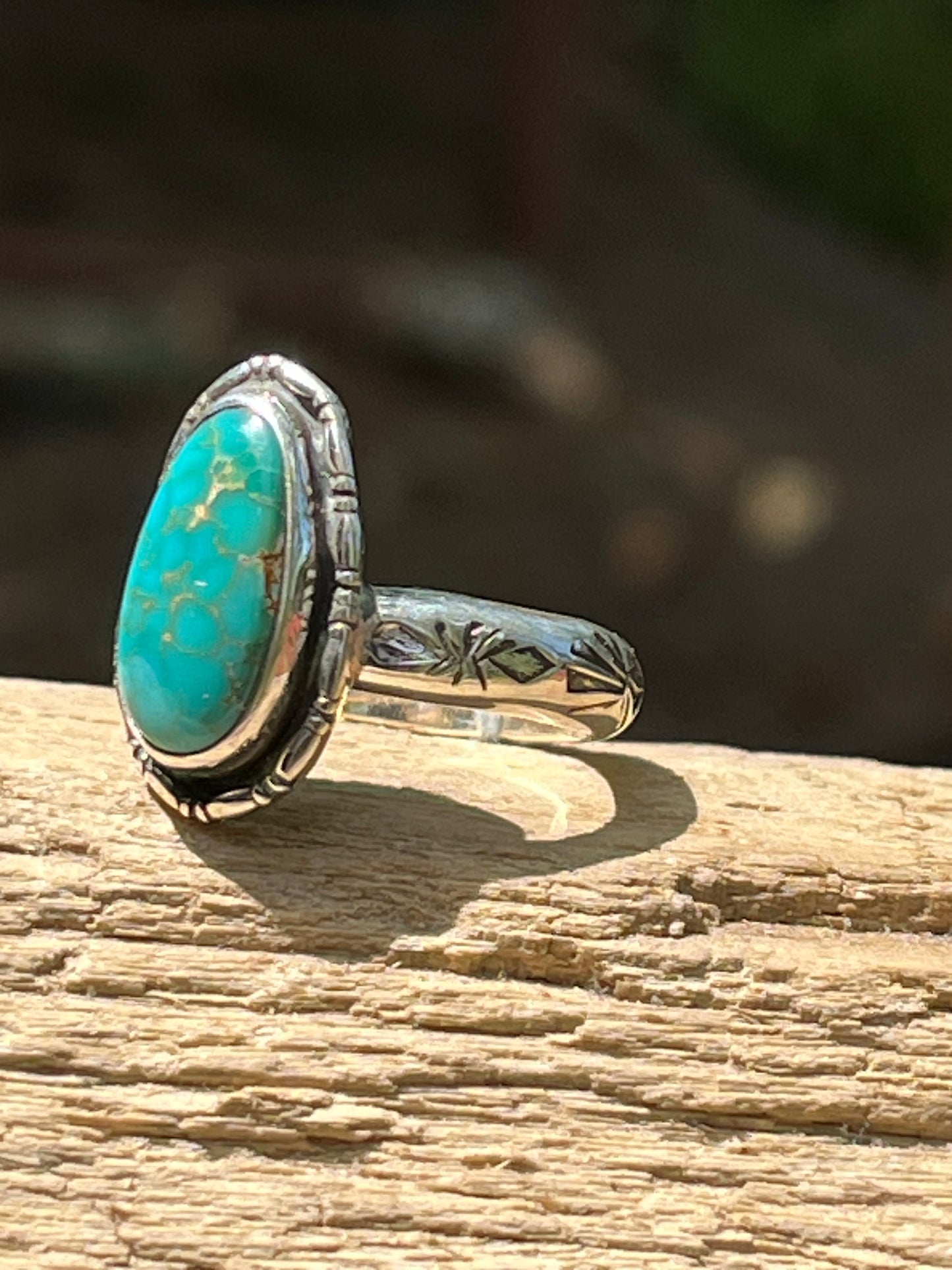 High grade Royston Turquoise ring-size 7