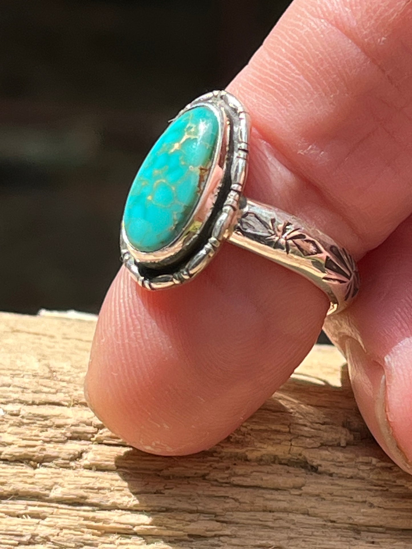 High grade Royston Turquoise ring-size 7