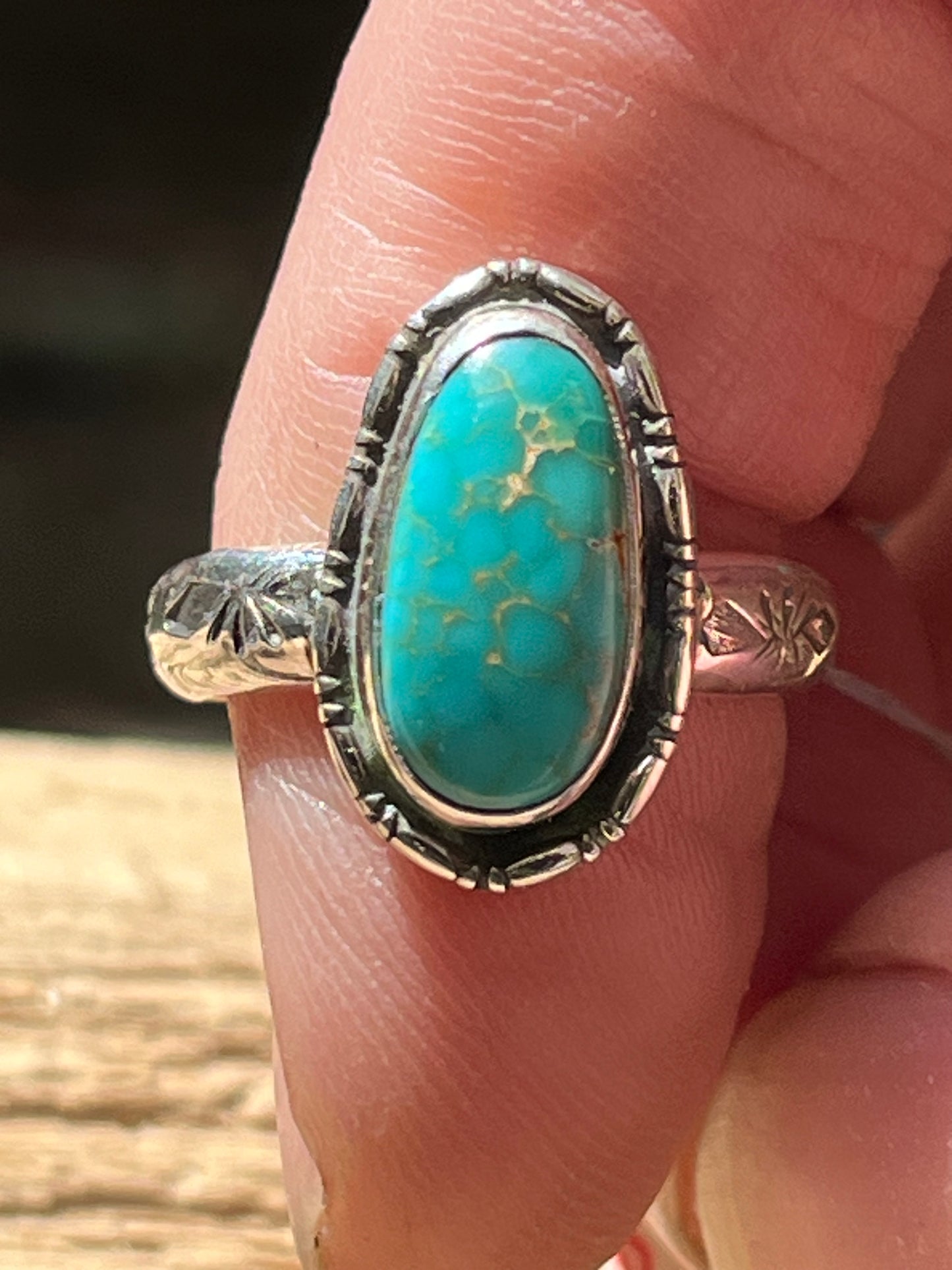 High grade Royston Turquoise ring-size 7