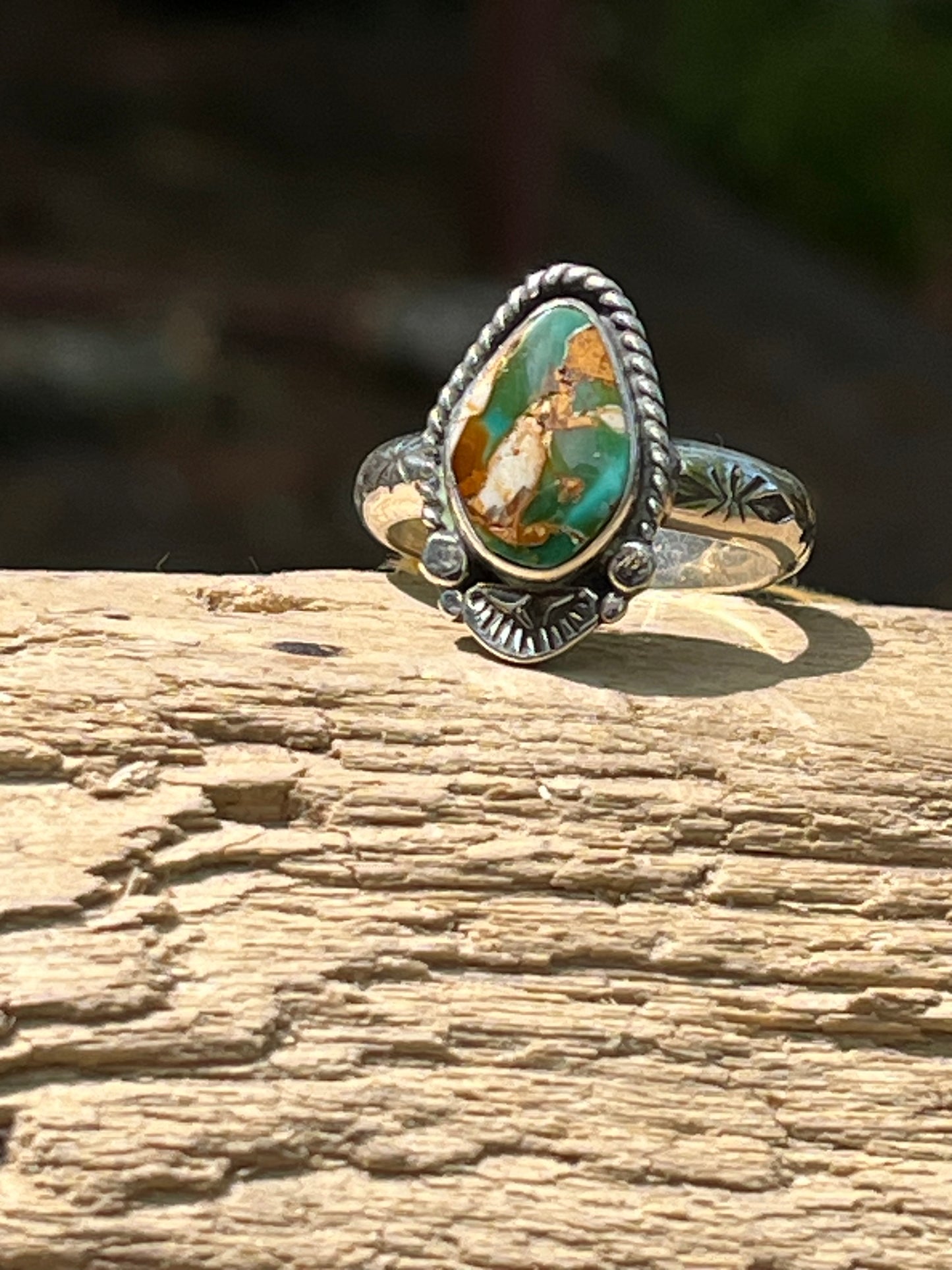 High grade royston turquoise ring-size 7.5