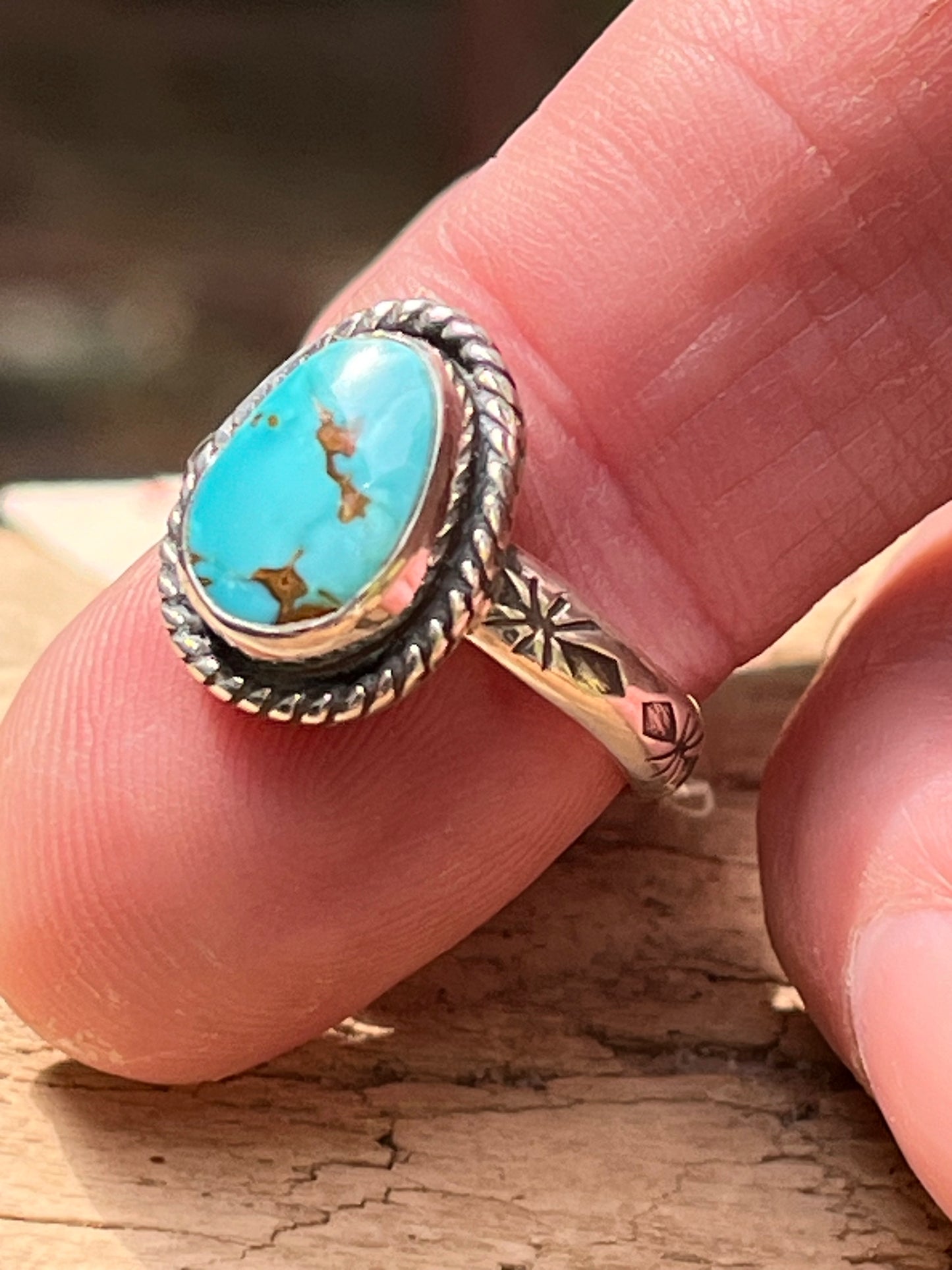 High grade Royston blue turquoise ring-size 7