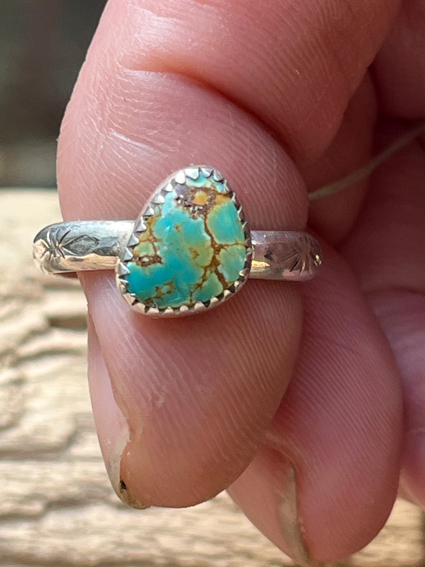 High grade rattlesnake turquoise ring-size 6
