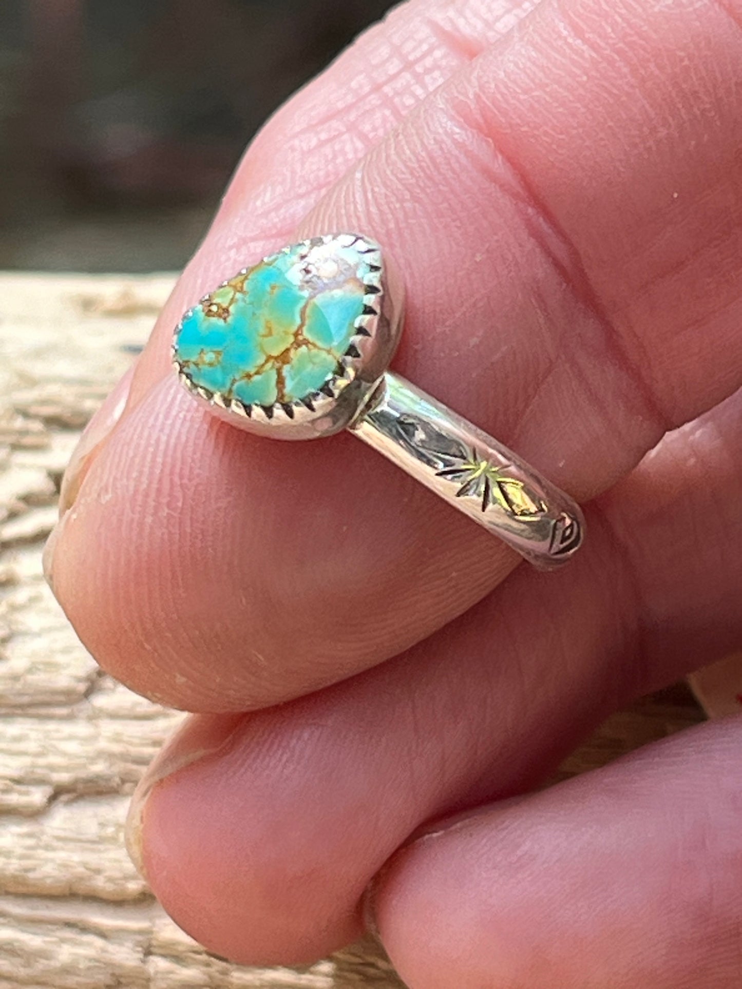 High grade rattlesnake turquoise ring-size 6