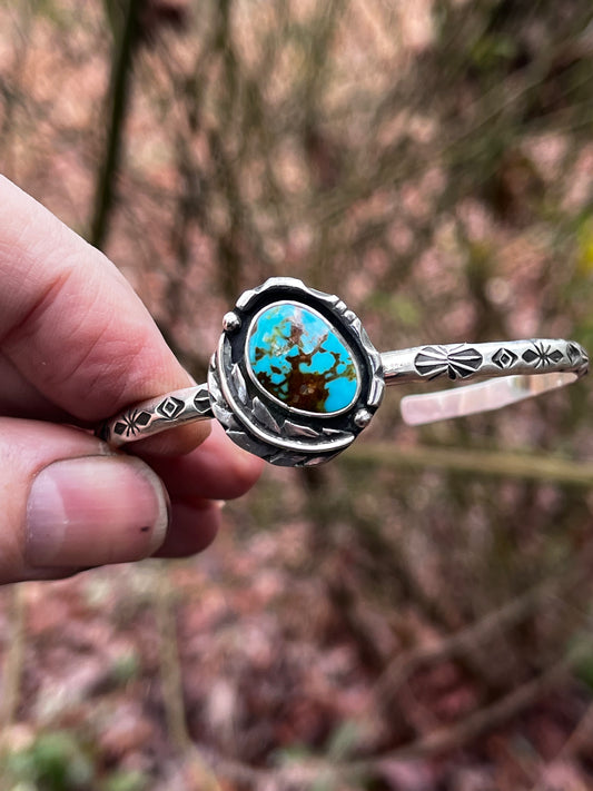 Kingman turquoise feather bracelet