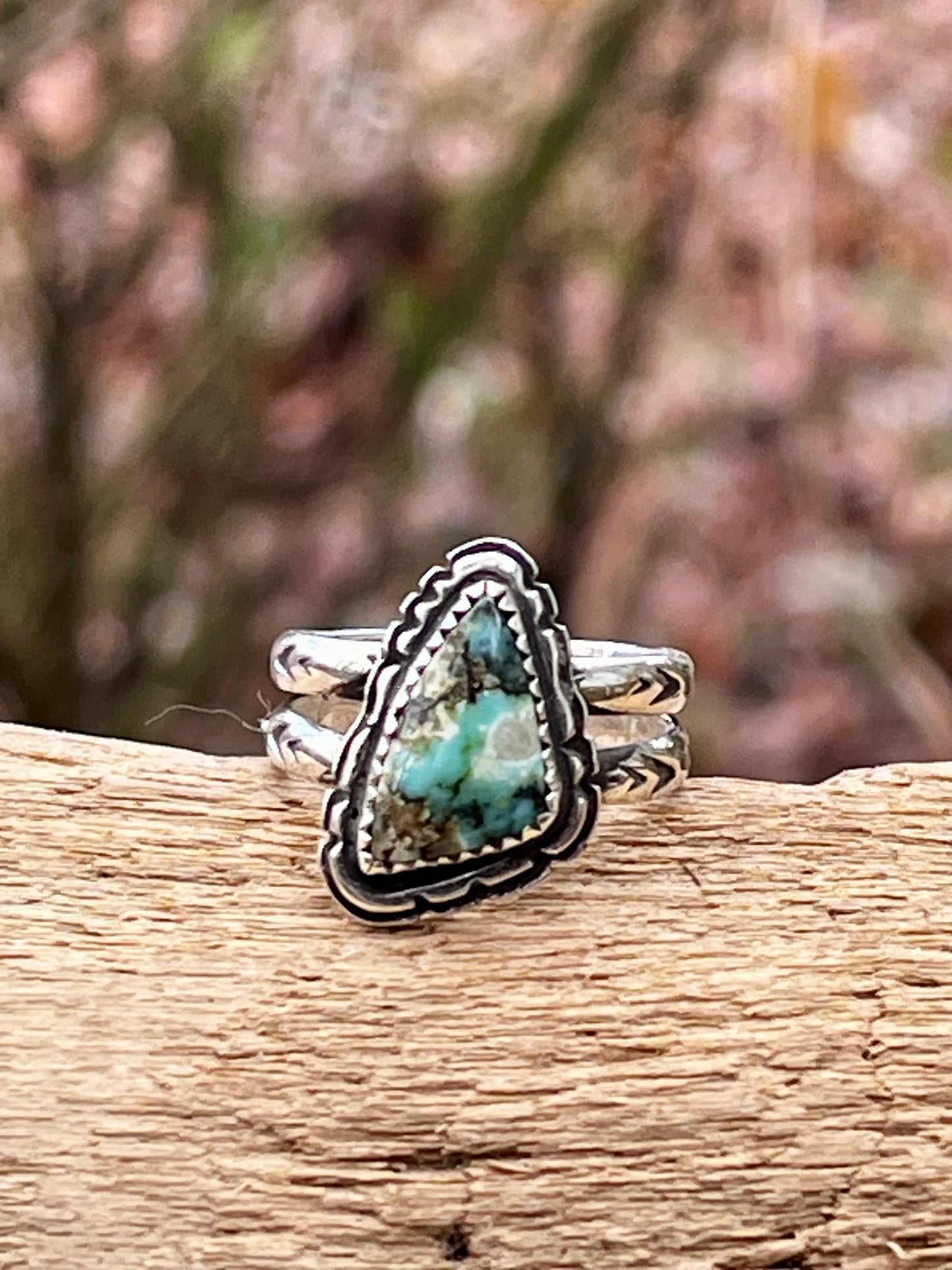 Natural Happy Variscite Ring Sz-6