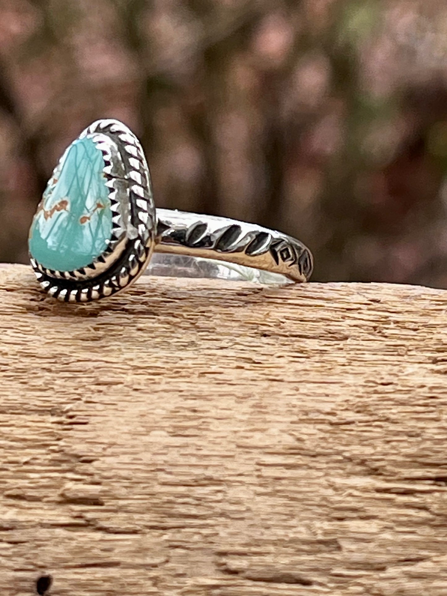 Natural High grade Royston Turquoise ring Sz-9