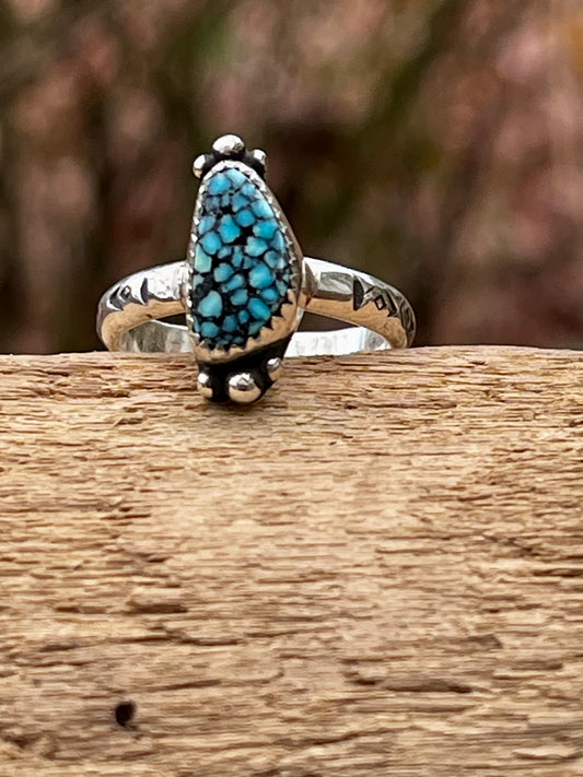 Natural High grade turquoise mountain ring Sz-6.5