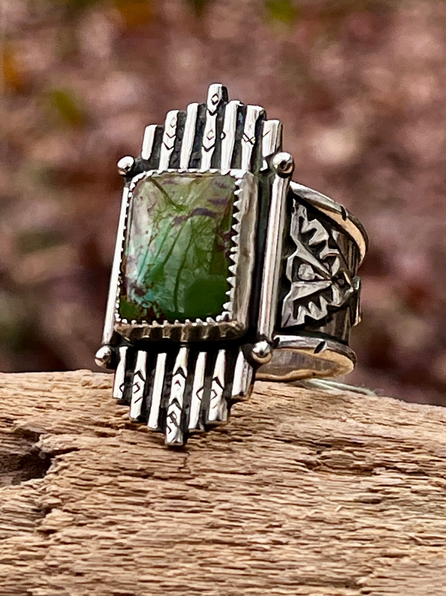 Natural High grade Royston Turquoise ring Sz-8.5