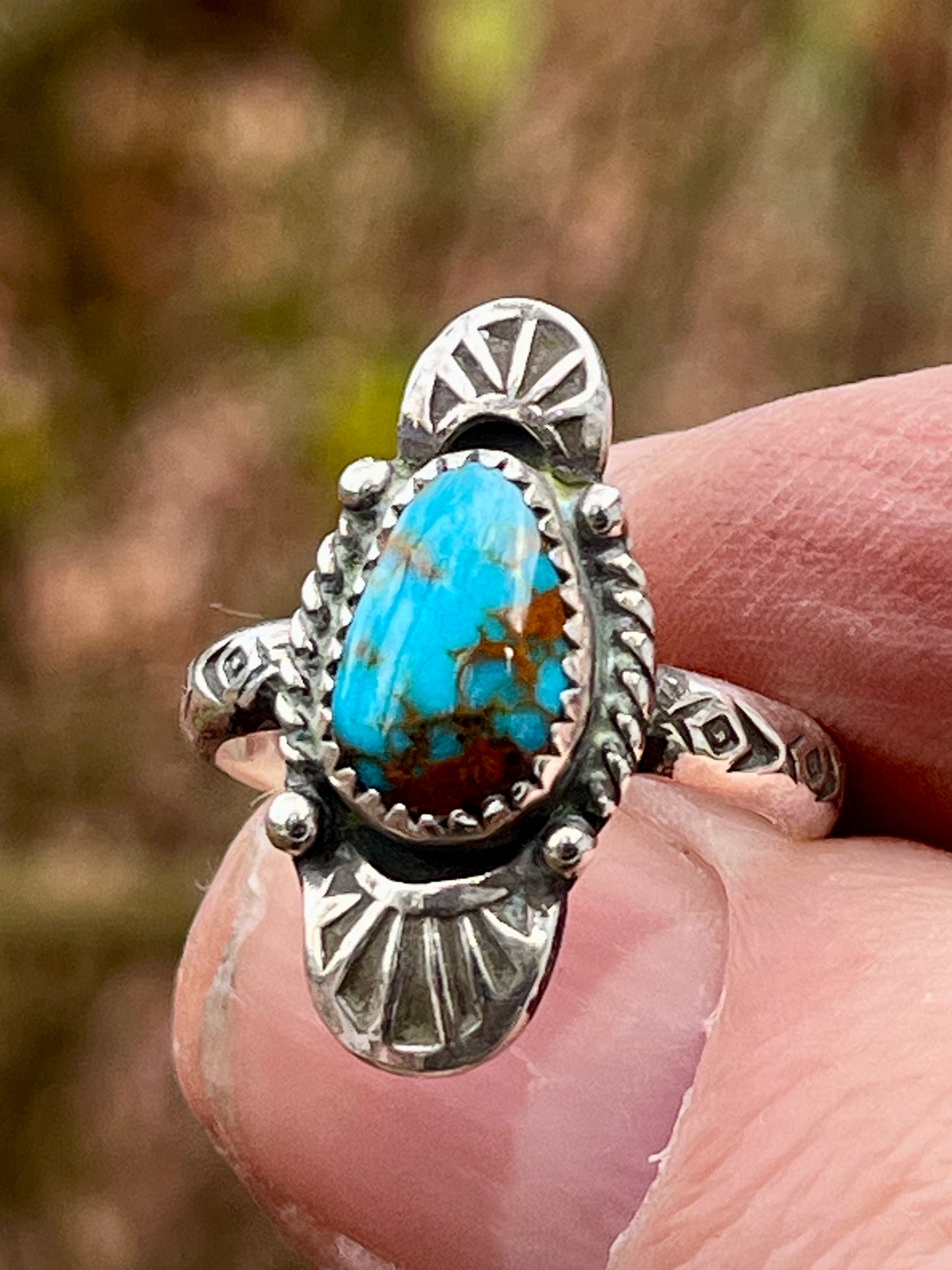 Natural High grade Darling Darlene turquoise ring Sz-6