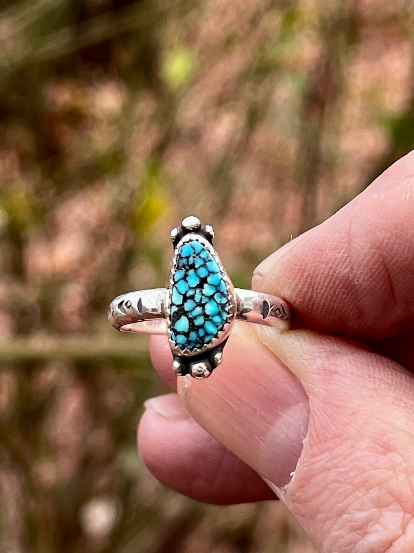 Natural High grade turquoise mountain ring Sz-6.5