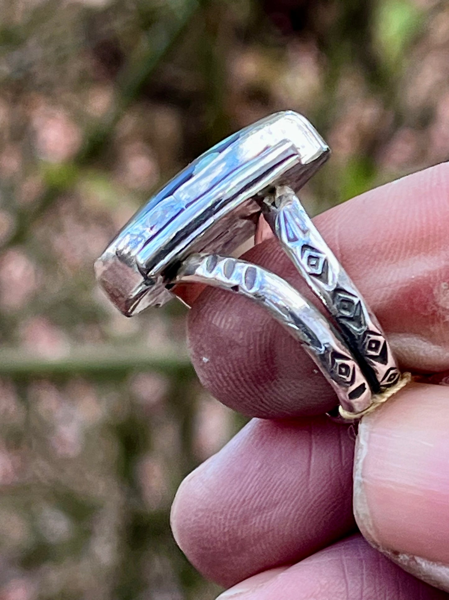 Natural Desert Bloom Variscite ring Sz-8