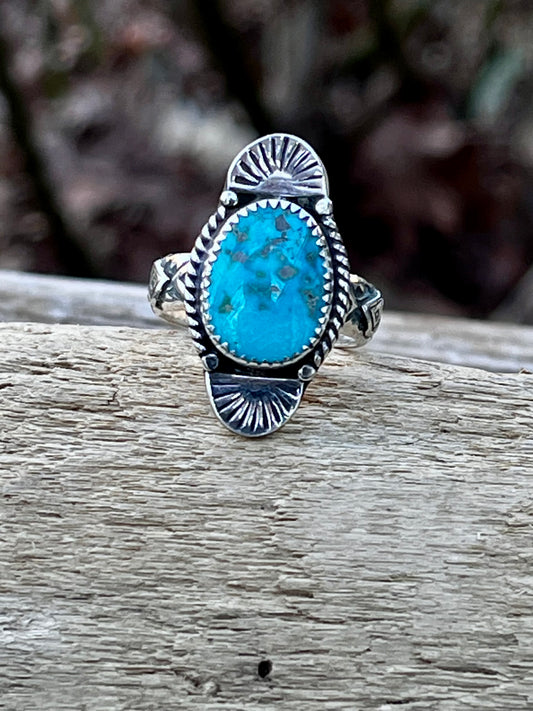 Lone Mountain Turquoise ring Sz-7.5