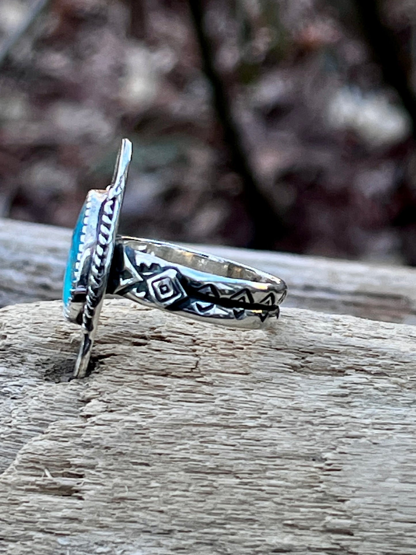 Lone Mountain Turquoise ring Sz-7.5