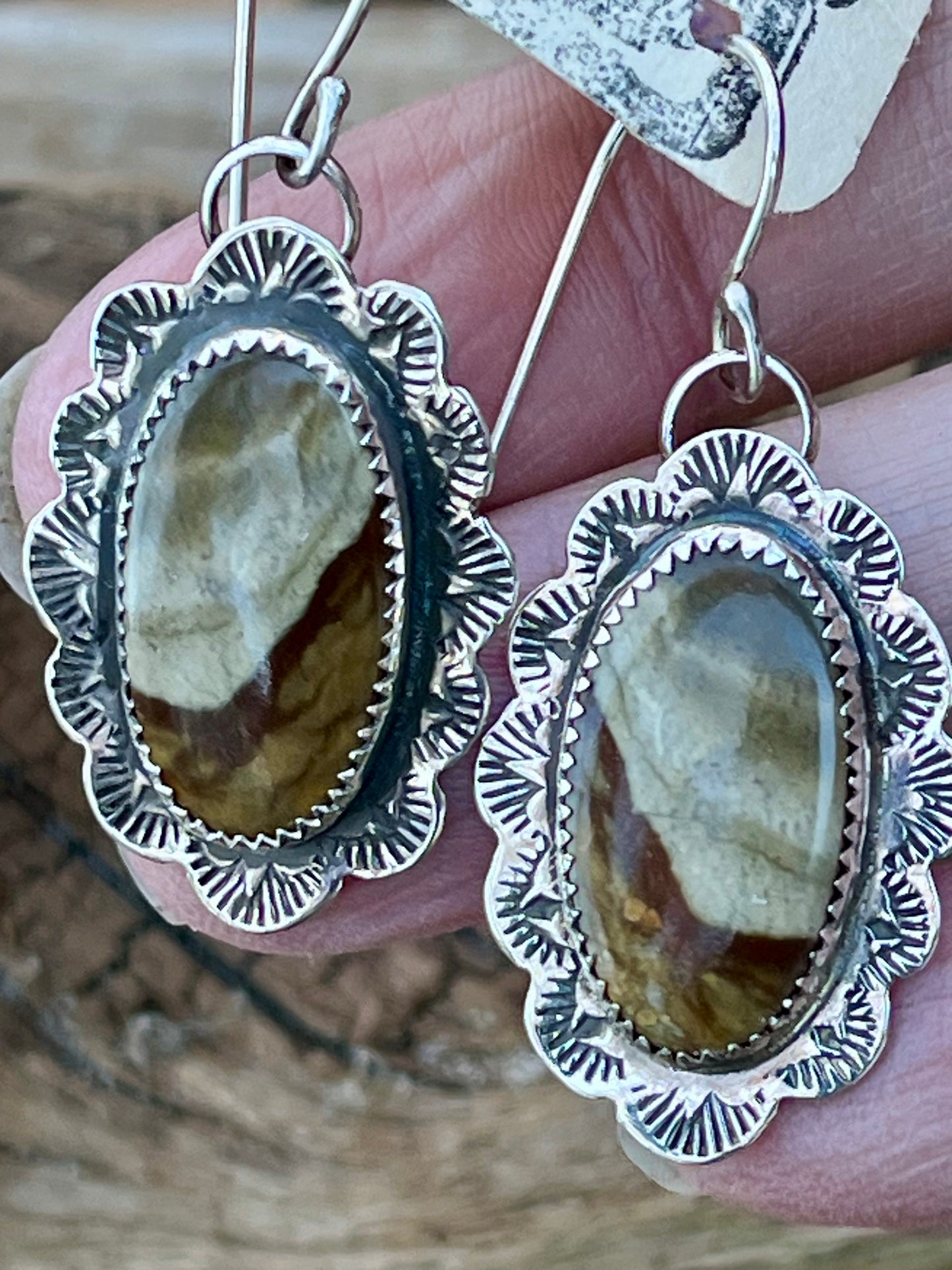 Picture Agate & Sterling Silver earrings.