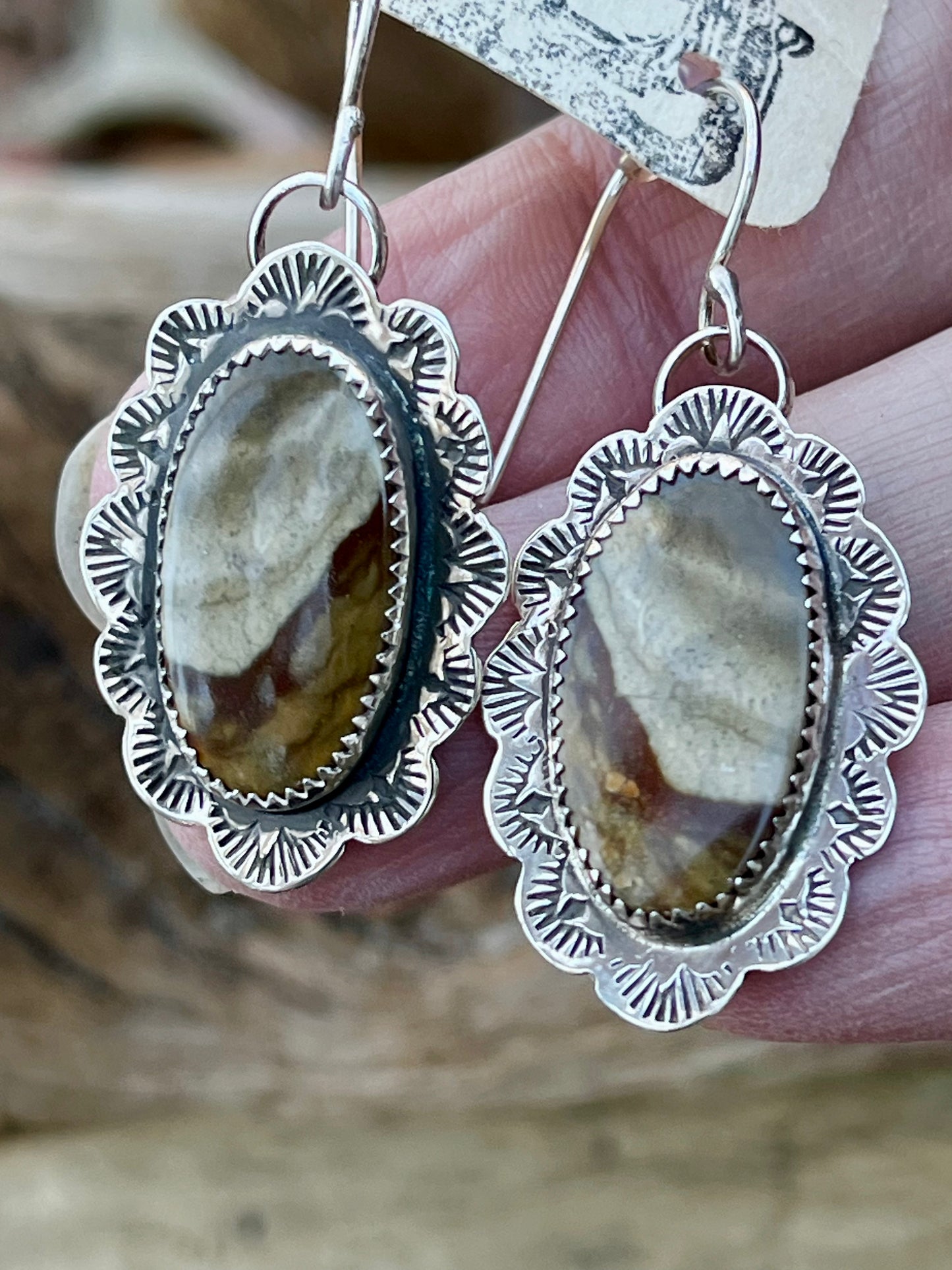 Picture Agate & Sterling Silver earrings.