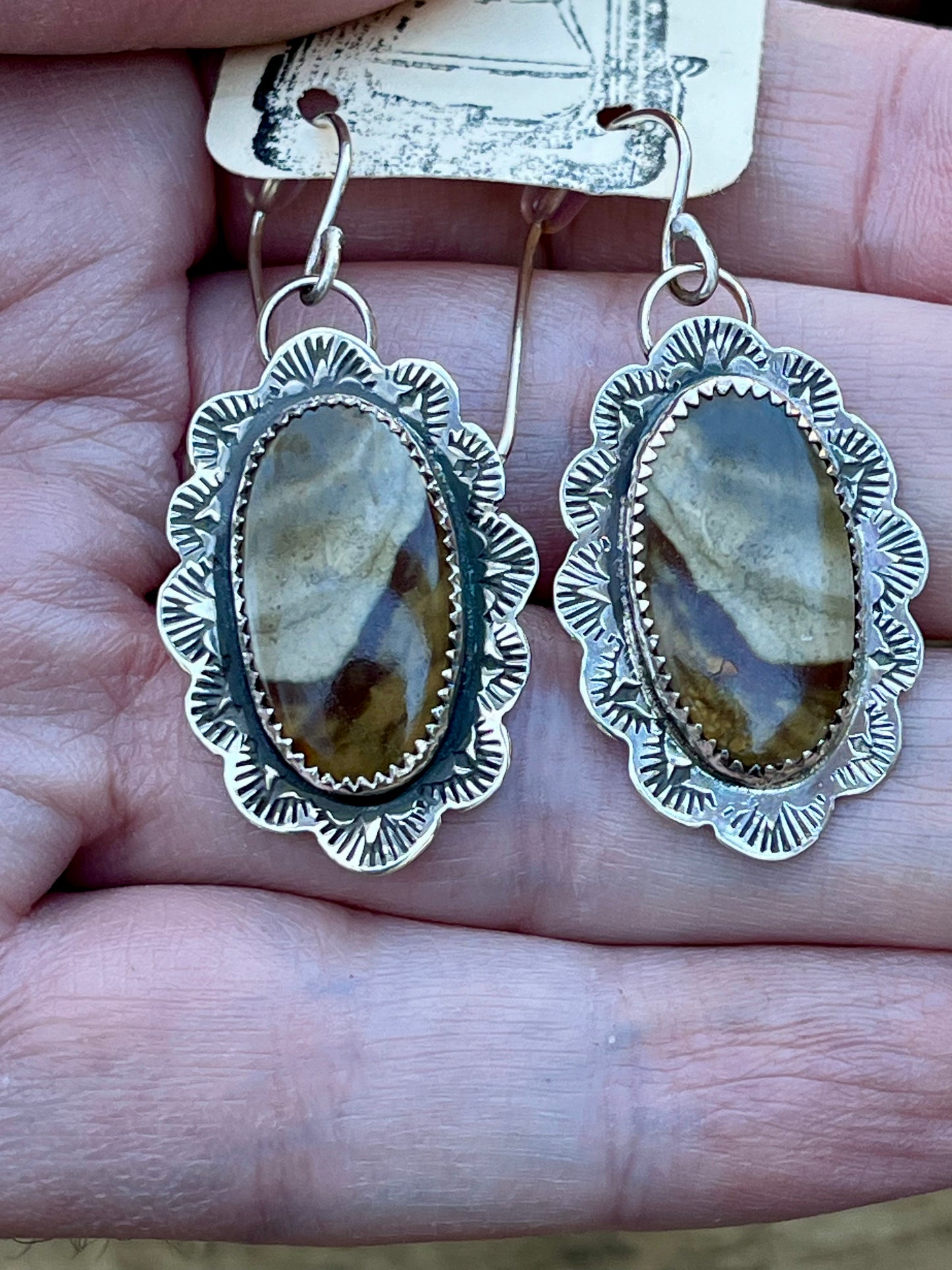 Picture Agate & Sterling Silver earrings.