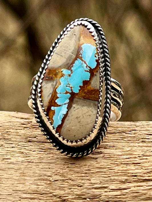 Royston Ribbon Turquoise Ring-size 7.5