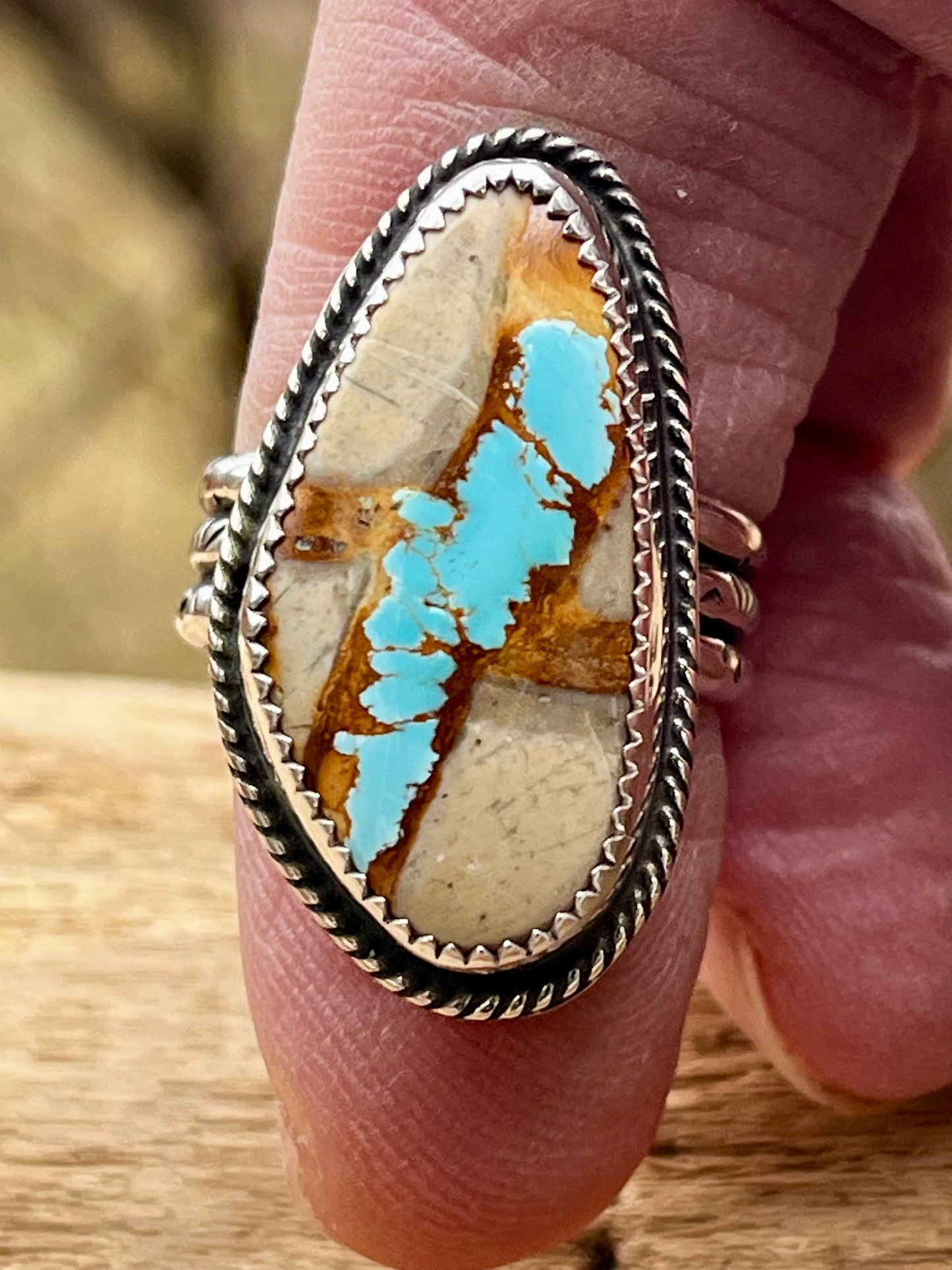 Royston Ribbon Turquoise Ring-size 7.5
