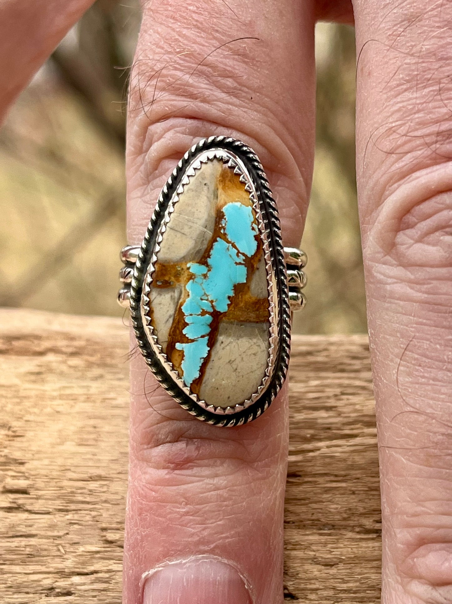 Royston Ribbon Turquoise Ring-size 7.5
