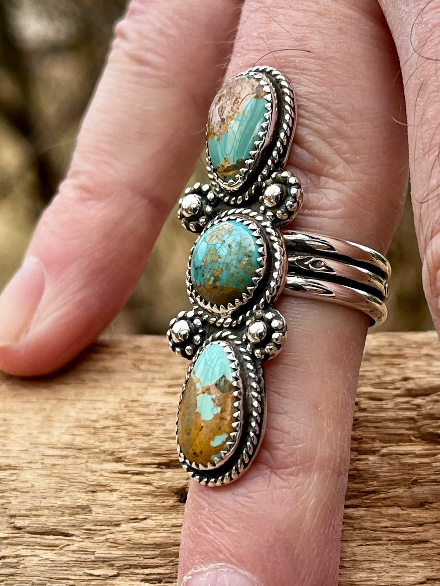 Royston Turquoise “sleek 3” ring-size 7
