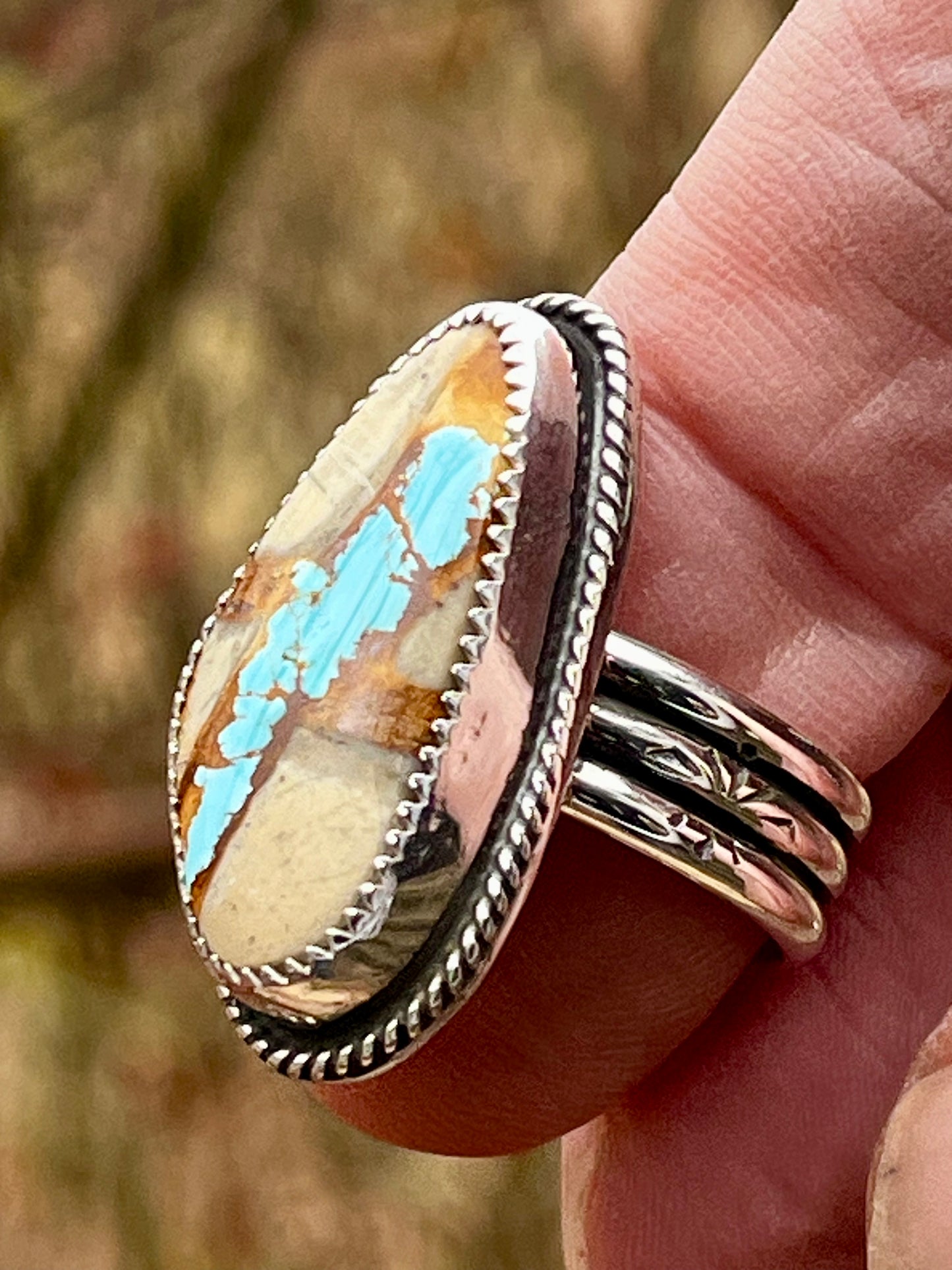 Royston Ribbon Turquoise Ring-size 7.5