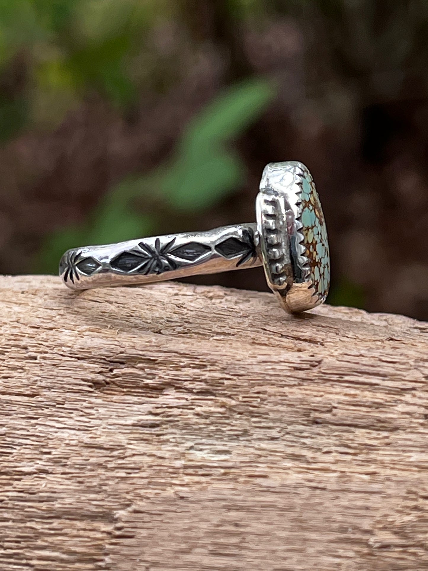 Natural High grade Gobi Desert Turquoise stacker ring size 6.5