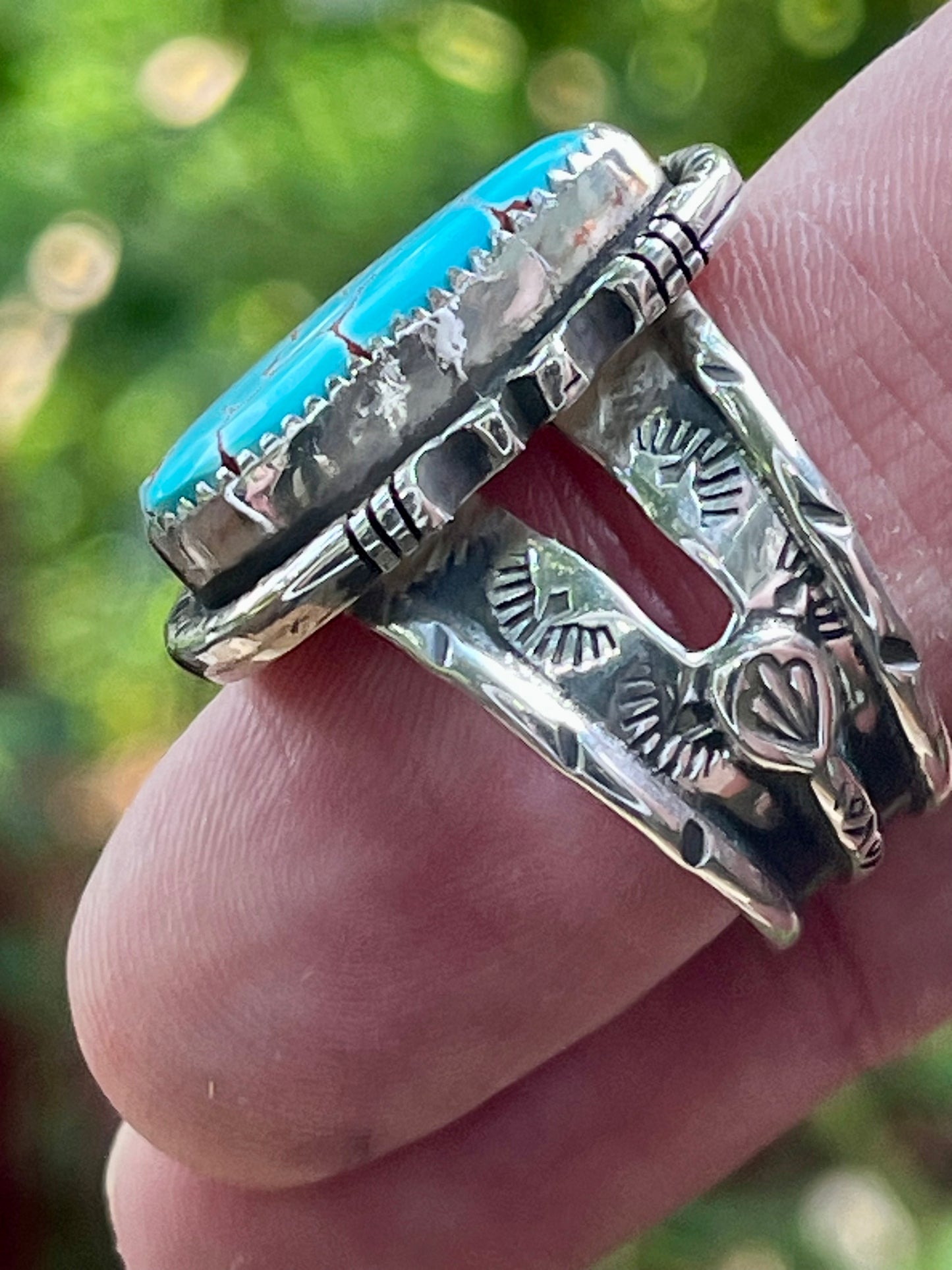 Rare Natural high grade Darling Darlene Turquoise “The Darling Dream” statement ring Sz-9.5-9.75