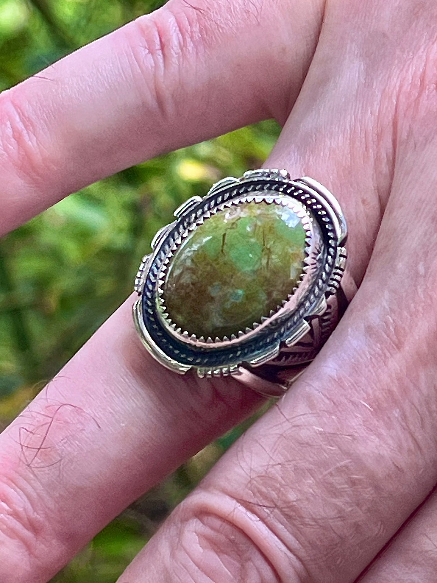 Royston Turquoise “Earth Green”statement ring Sz-10