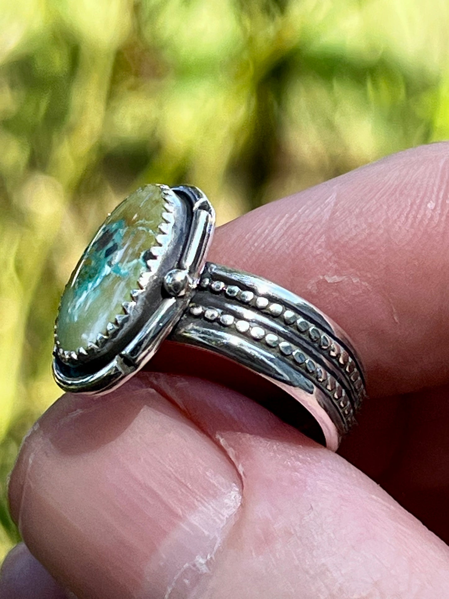 Pilot Mountain Turquoise “Little Stunner” ring. Size-7