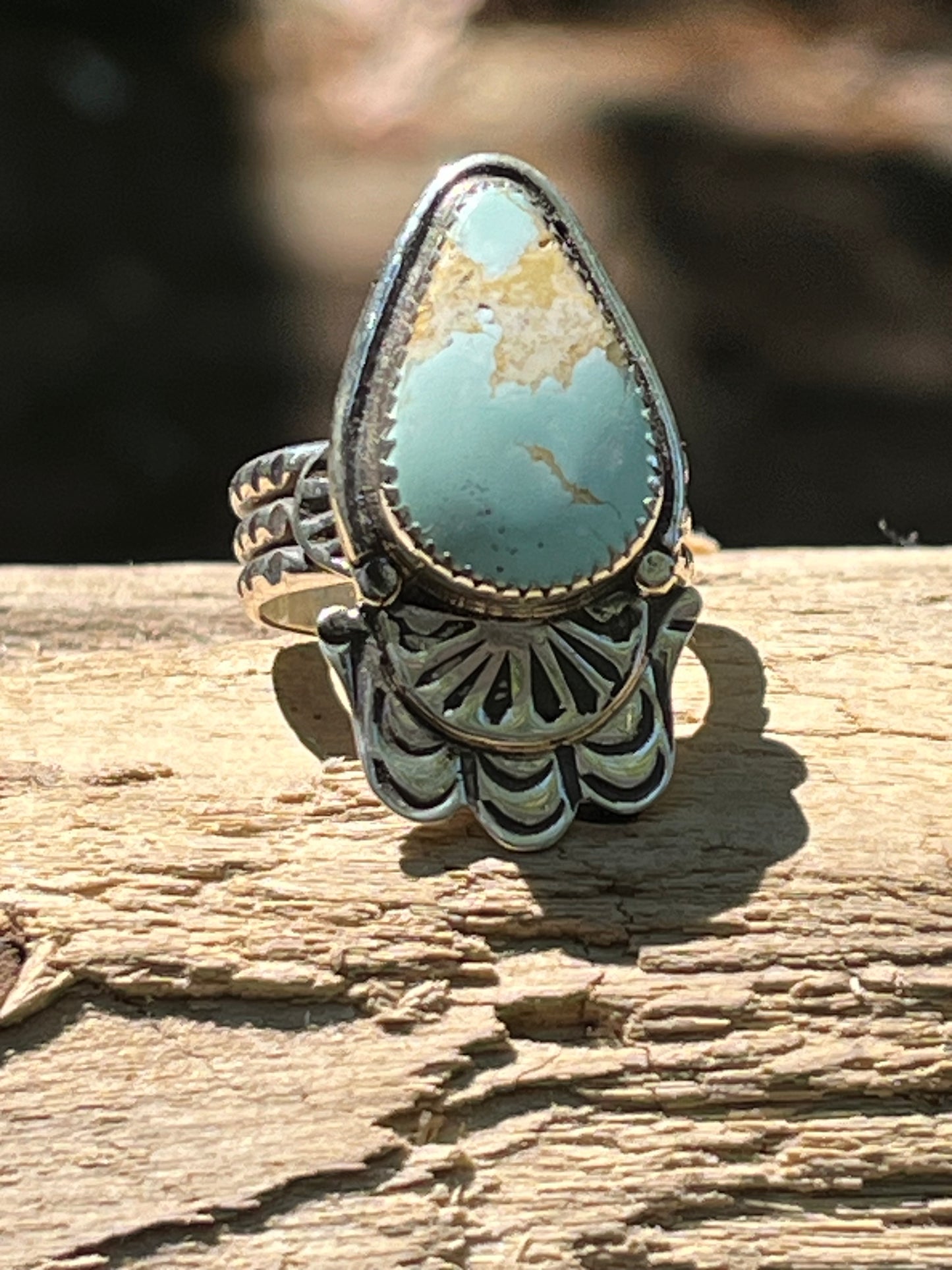 Royston Turquoise “mandala-ish” ring-size 7.5