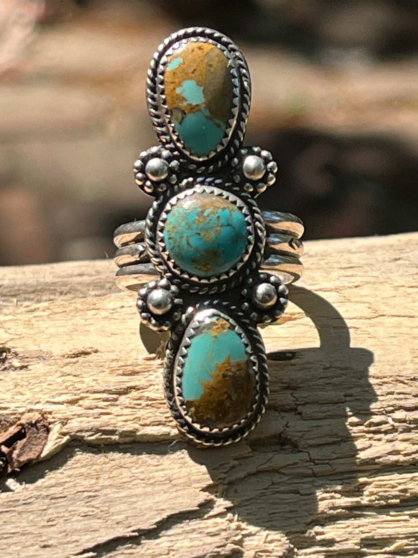 Royston Turquoise “sleek 3” ring-size 7