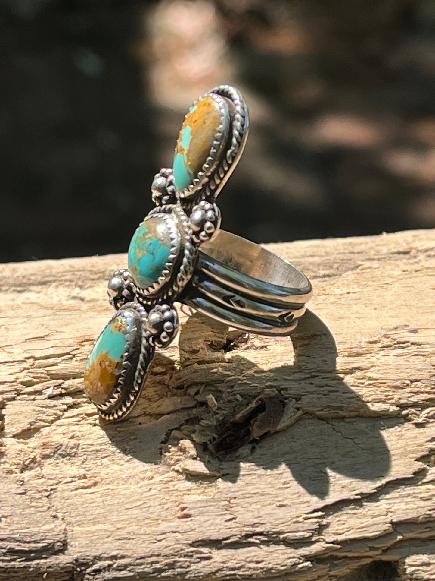 Royston Turquoise “sleek 3” ring-size 7