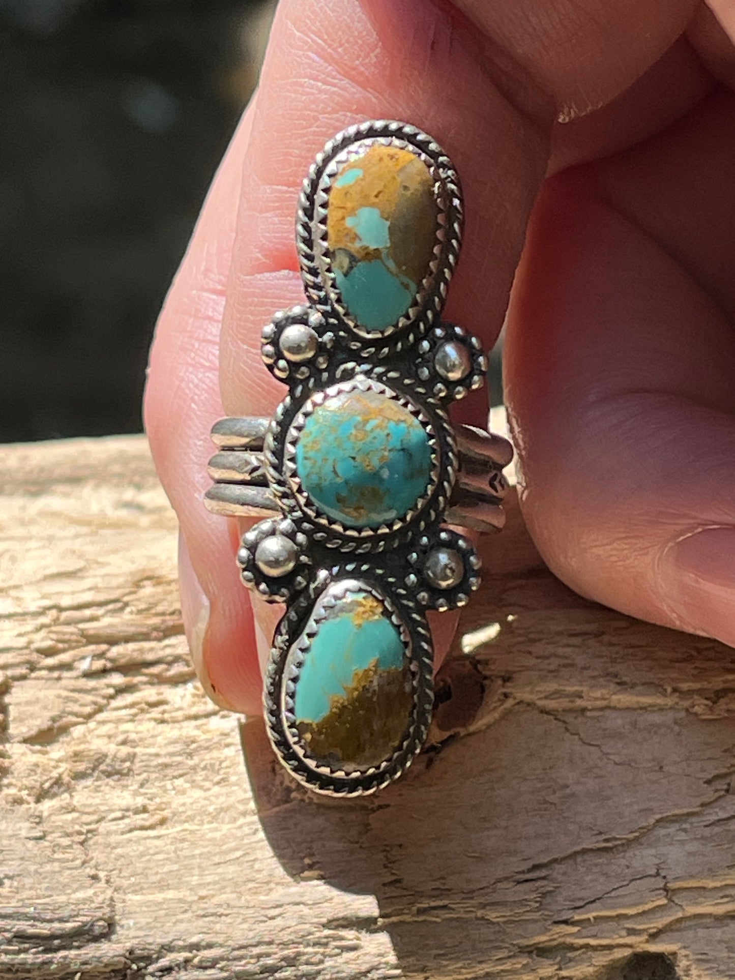 Royston Turquoise “sleek 3” ring-size 7