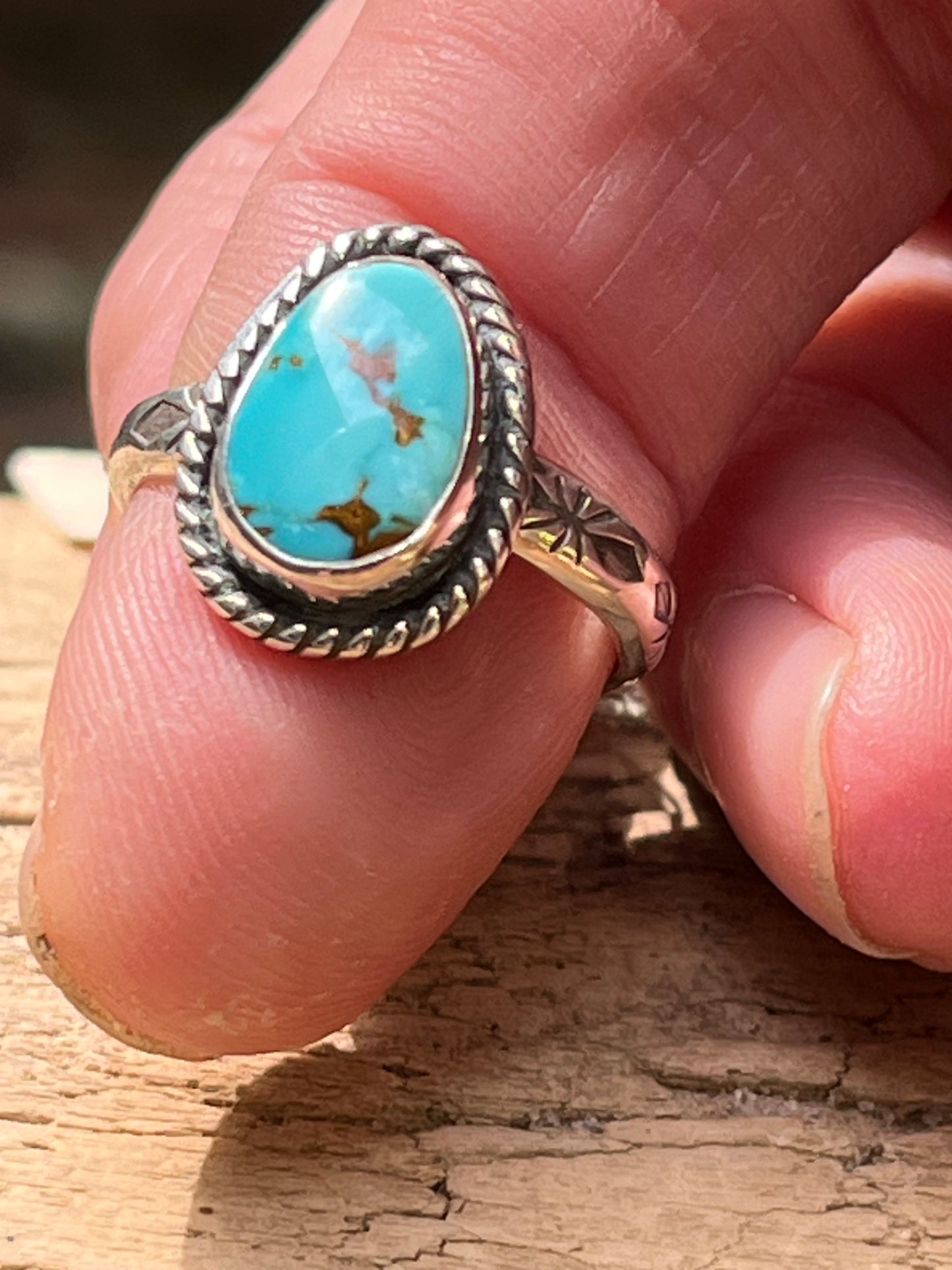 High grade Royston blue turquoise ring-size 7