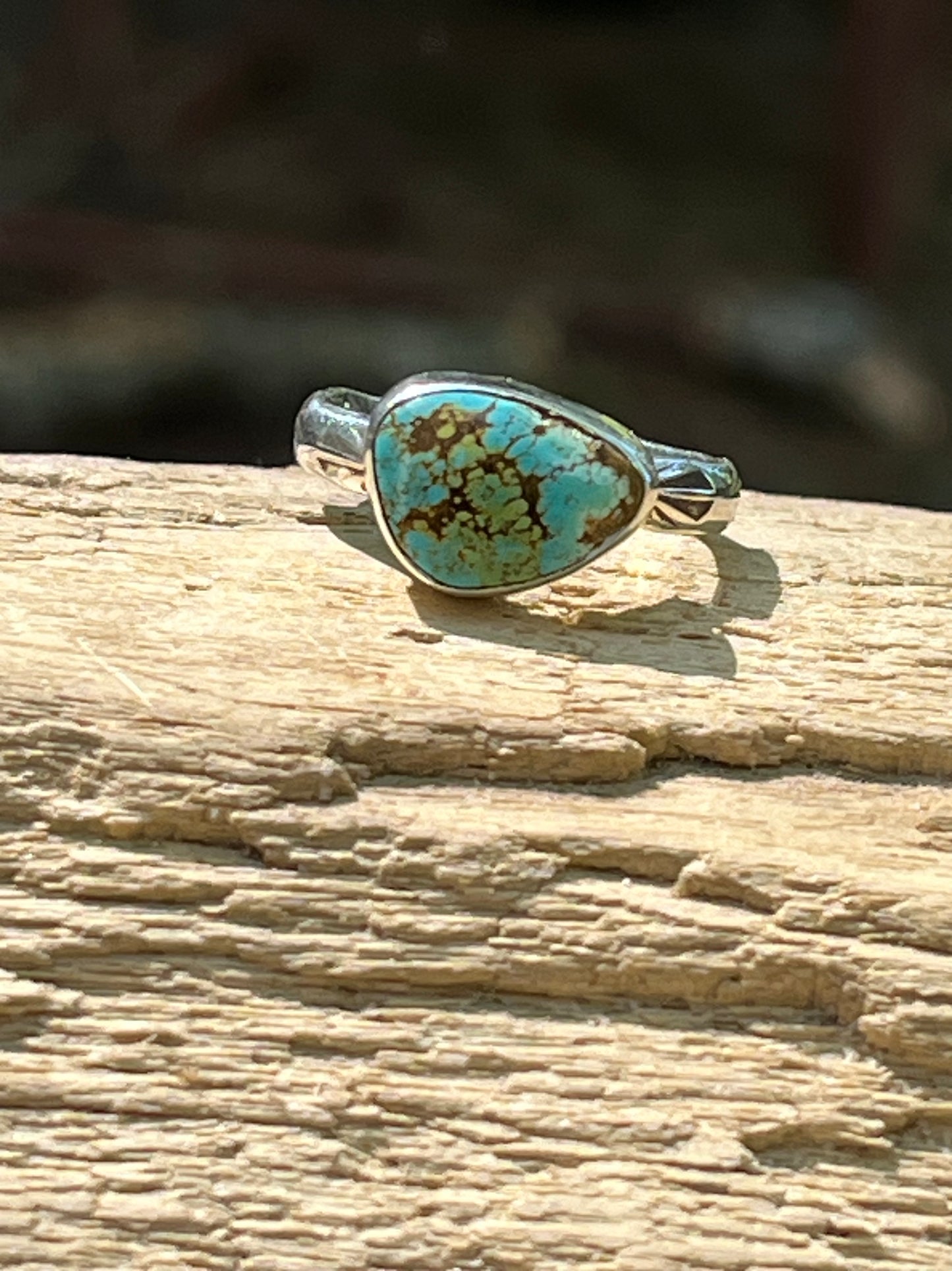 High grade rattlesnake turquoise ring-size 7