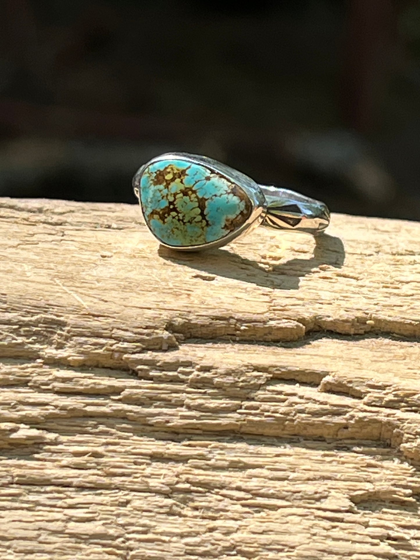 High grade rattlesnake turquoise ring-size 7