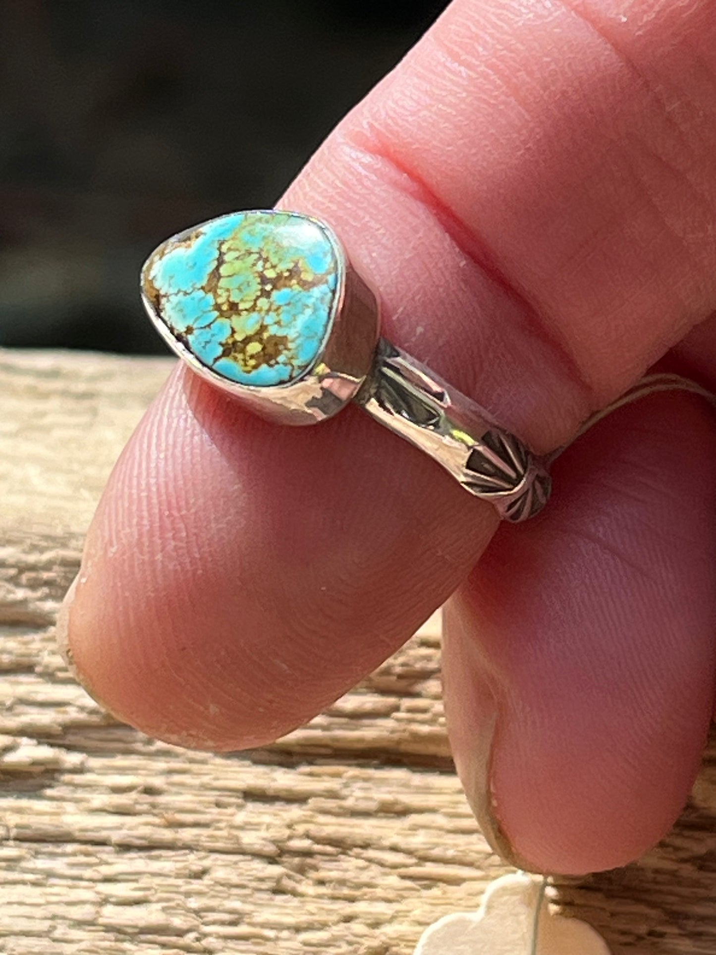 High grade rattlesnake turquoise ring-size 7