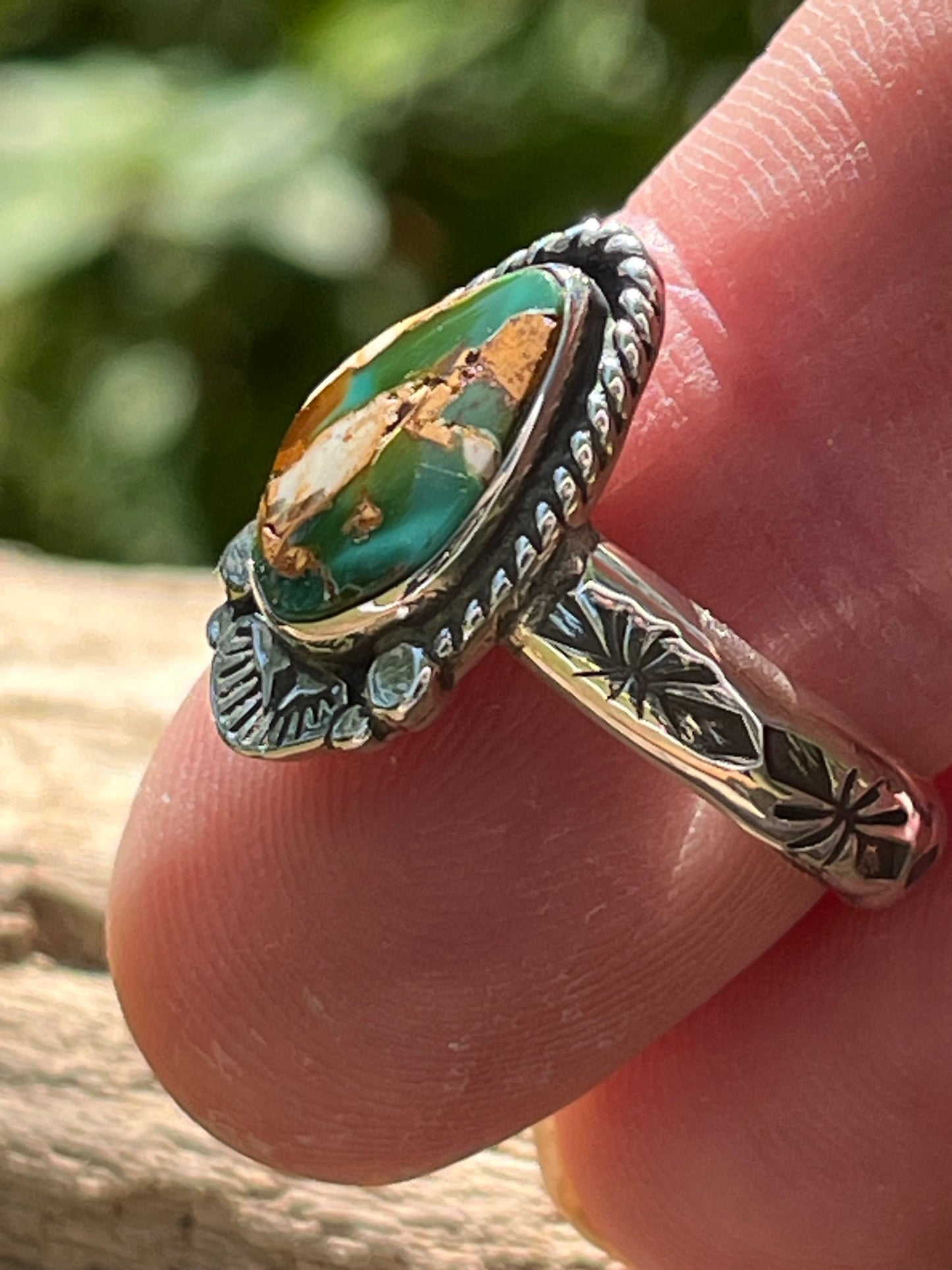 High grade royston turquoise ring-size 7.5