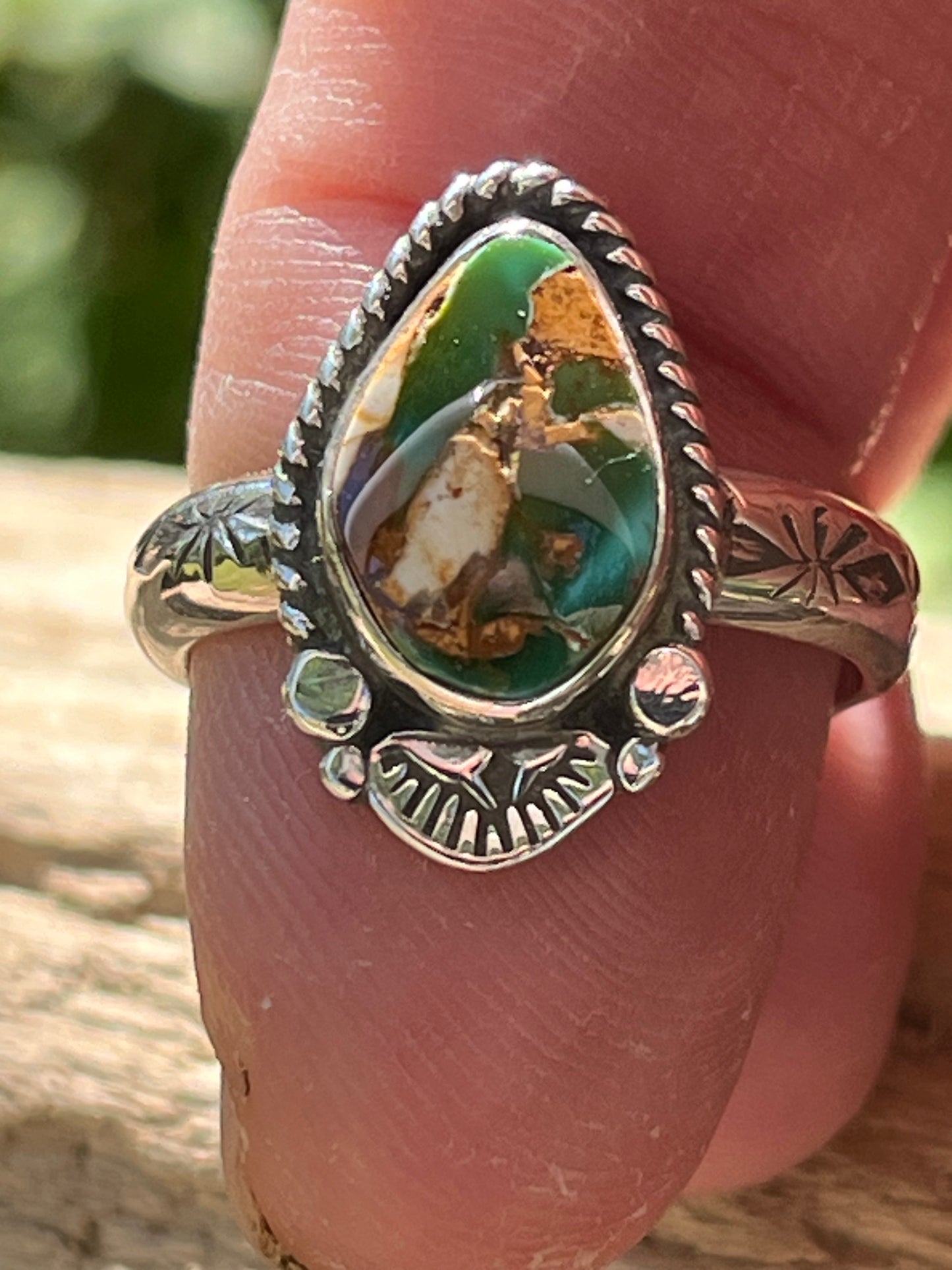 High grade royston turquoise ring-size 7.5